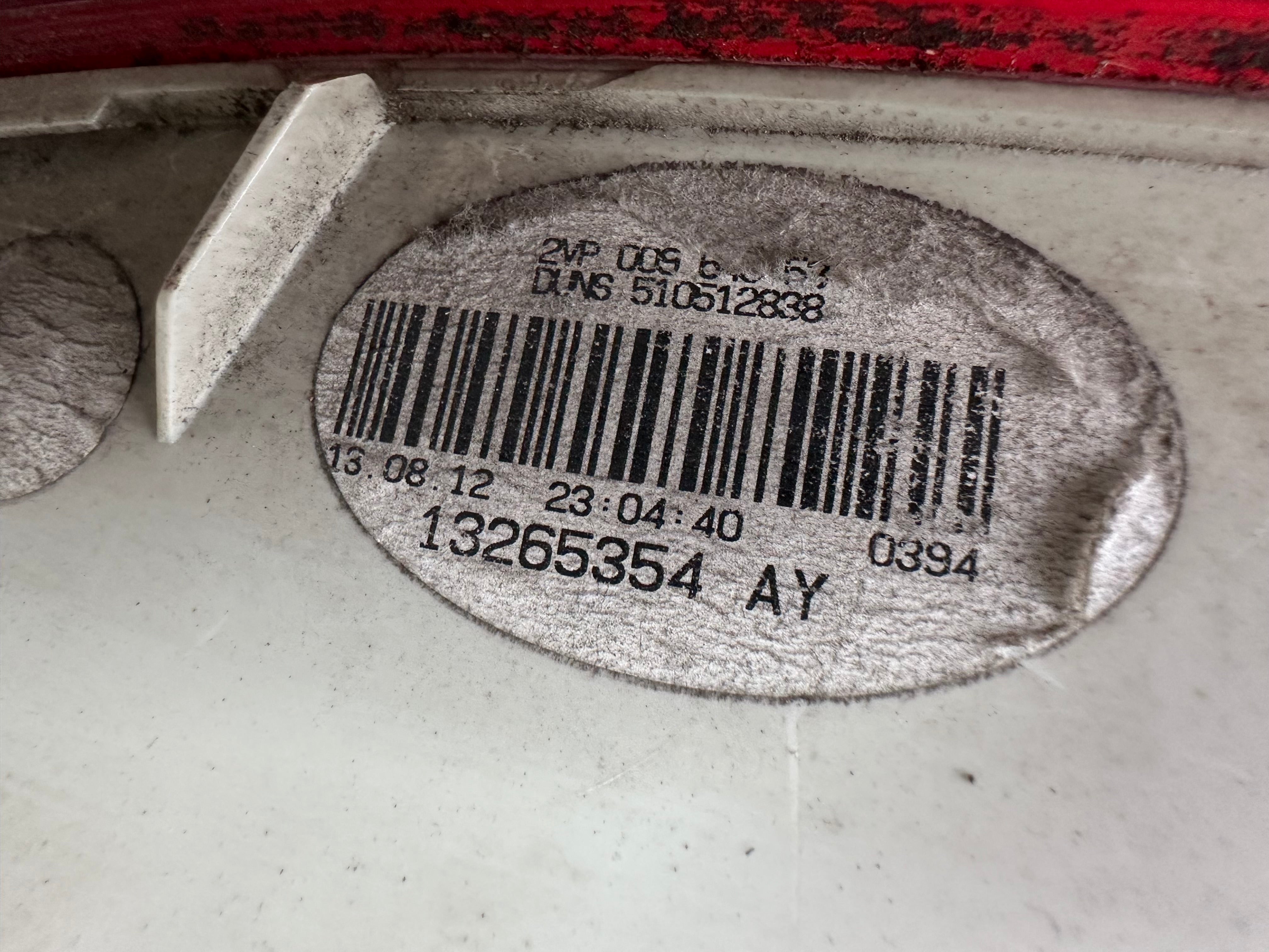 Vauxhall Insignia 2008-2013 Left Side Rear Tail Light (13265354 AY)