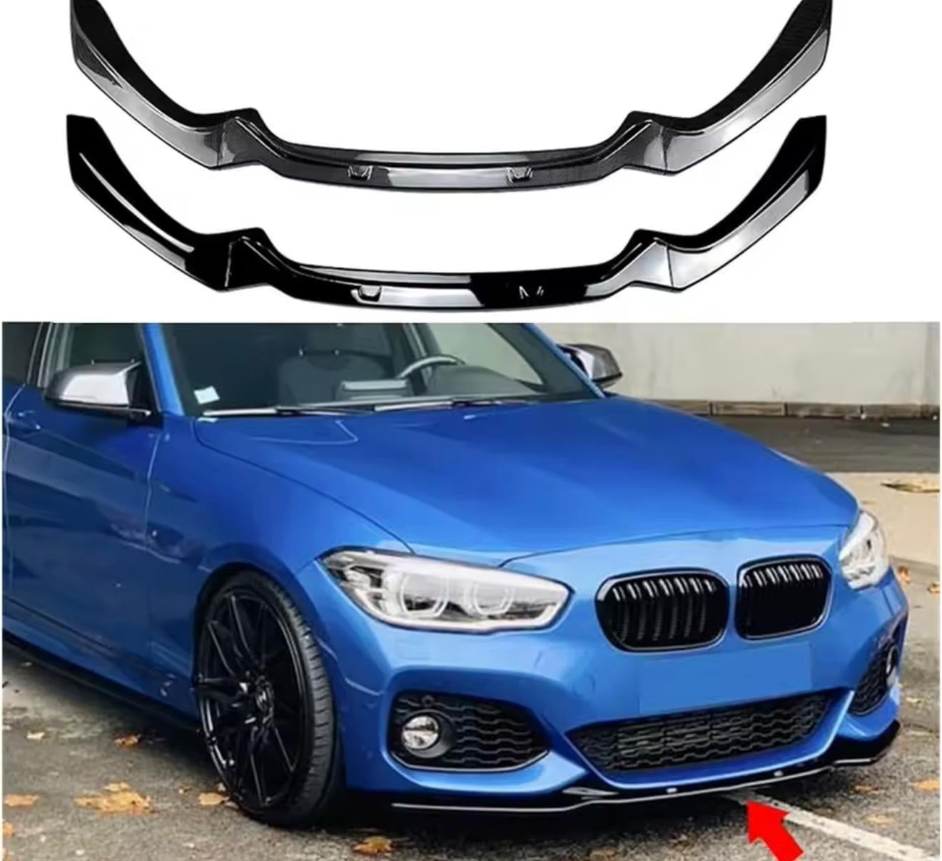 BMW 1 Series F20 Front Bumper Gloss Black Spoiler Lip 2011–2019
