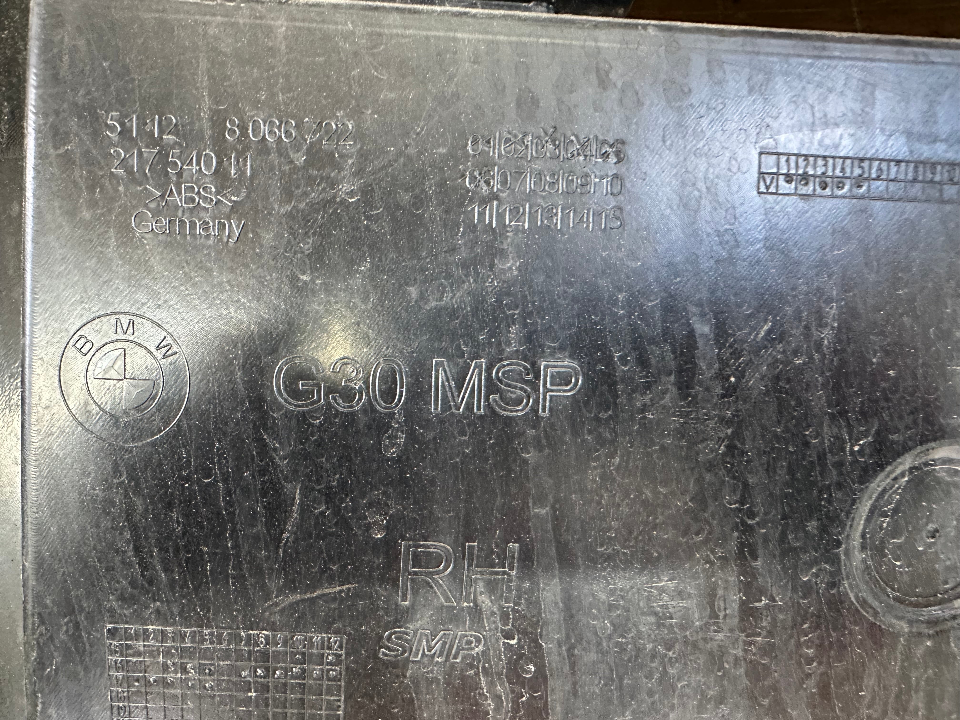 BMW 5 Series G30 G31 2019 Rear Right Bumper Bracket Mount Support / Slider (8066722)