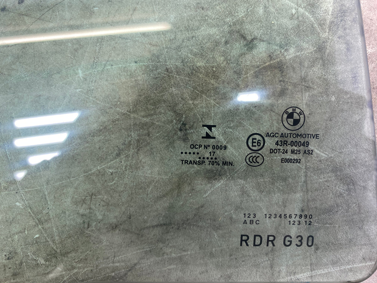 BMW 5 Series G30 Rear Driver Side Window Glass 2017–2023