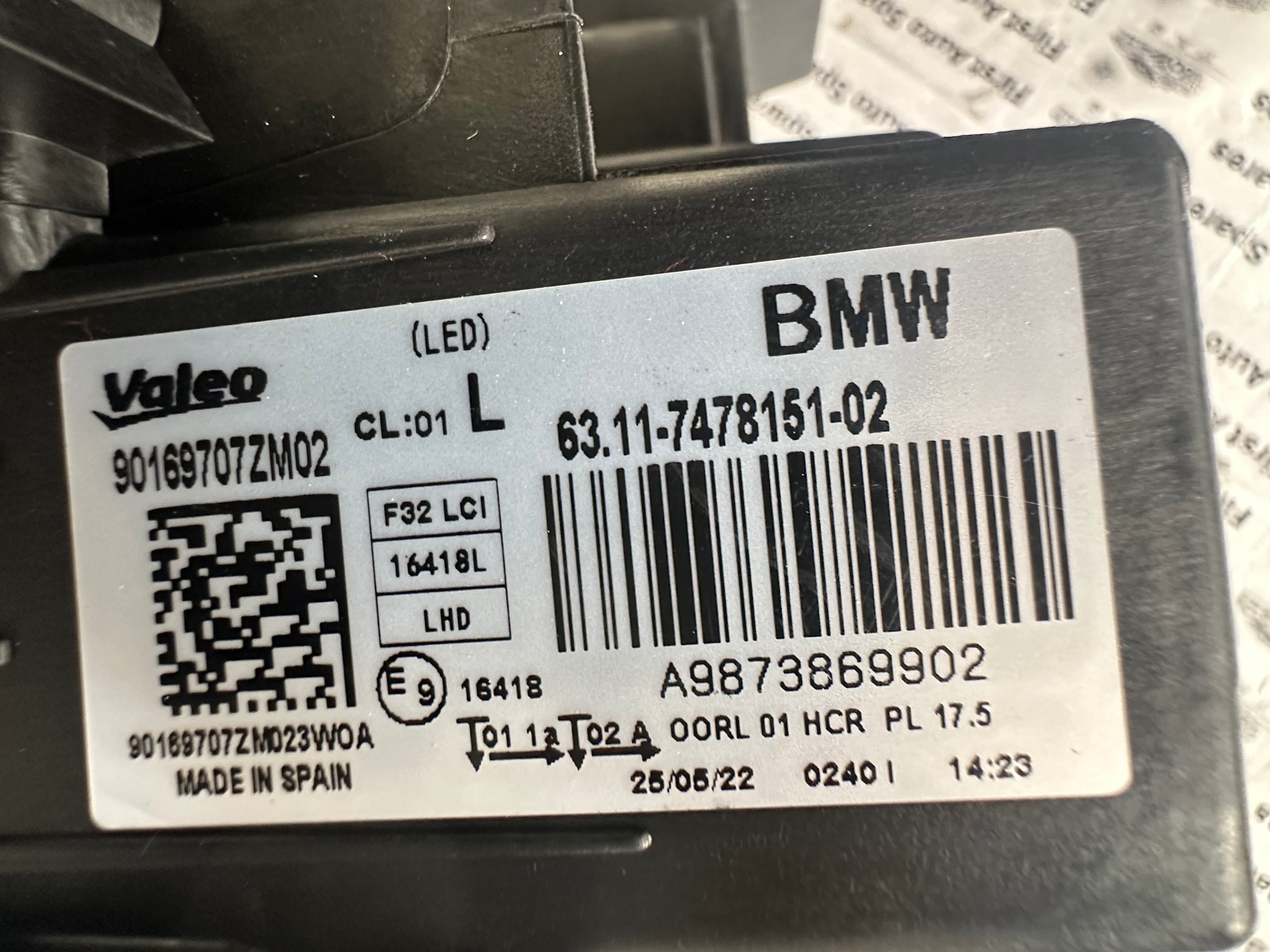 BMW 4 Series F32 Left LED Headlight (63.11-7478151-02) (7478151)