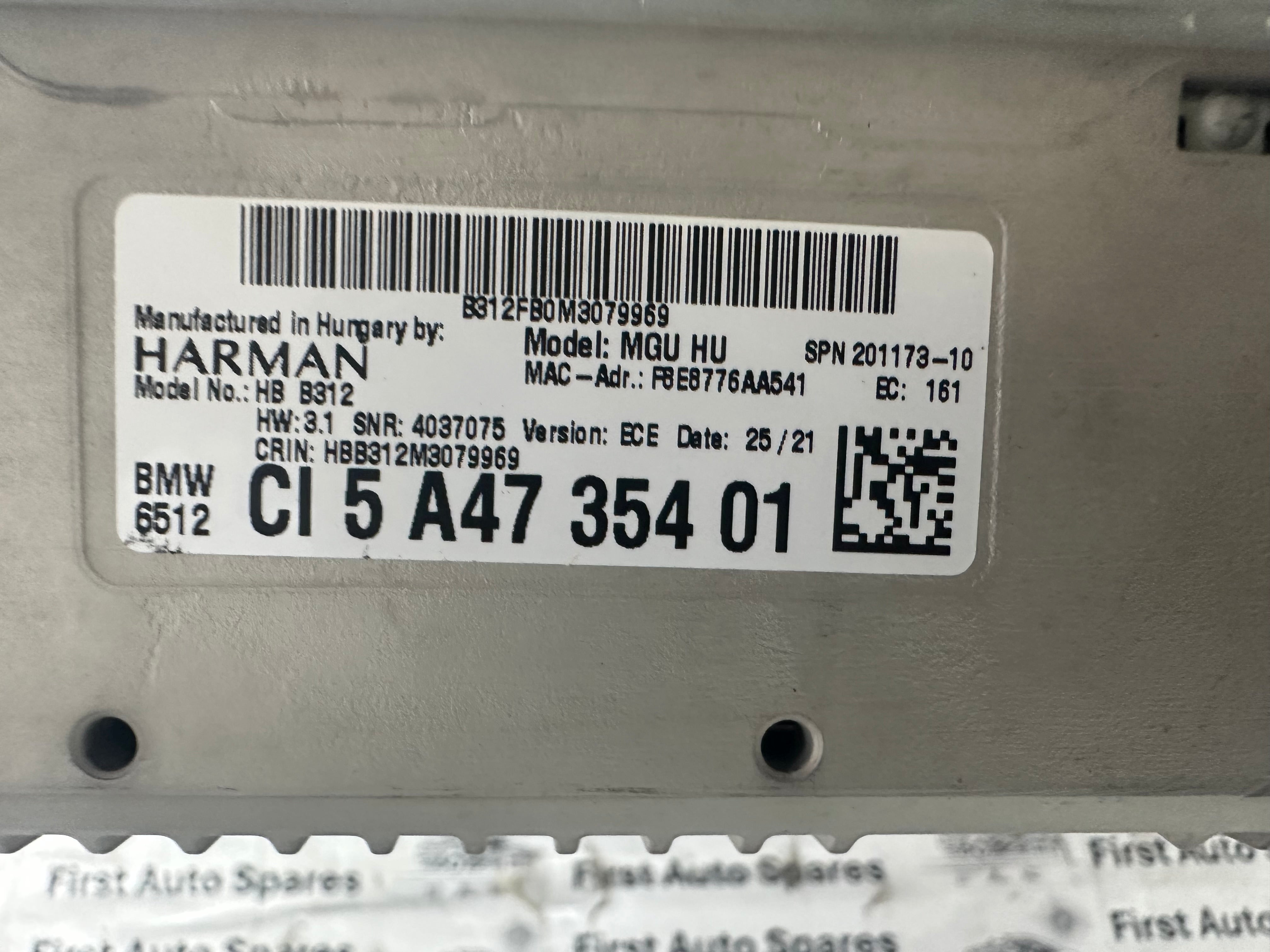 BMW 3 Series G20 G21 Complete iDrive System (CI5A4735401) (00125611-10) (5A32A45-01)