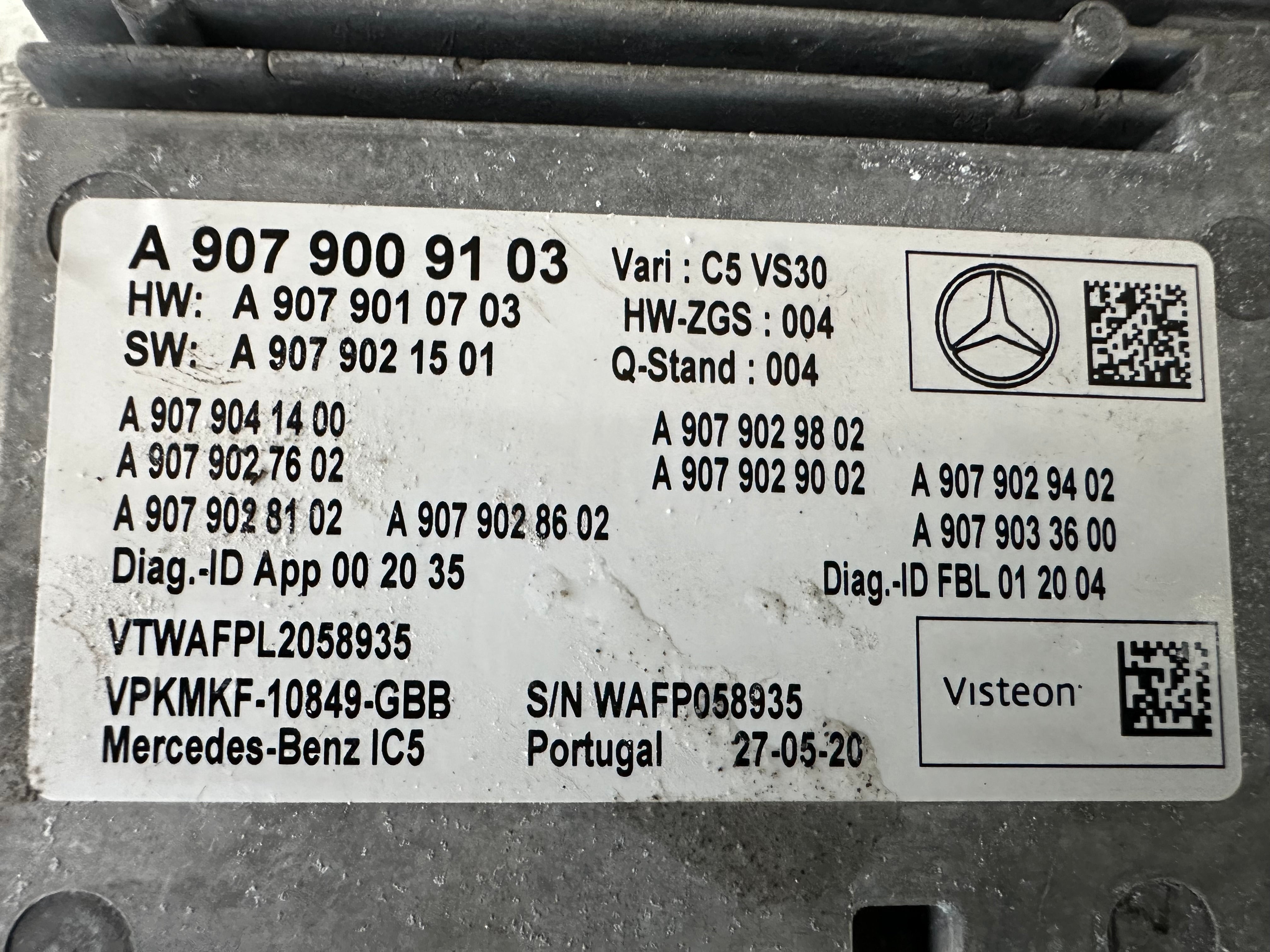 Mercedes Sprinter 907 2018–Present CDI Radio Head Unit (A9079009103)