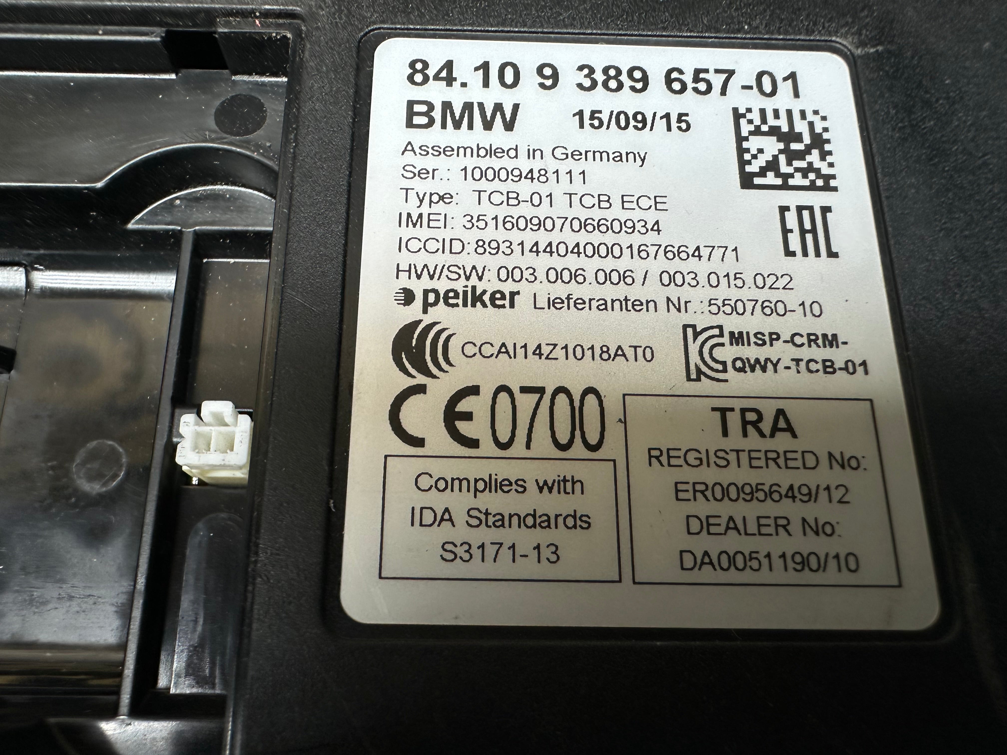BMW 2015 Telematics - Telephone Control Module (9389657-01) (84.10 9389657-01)