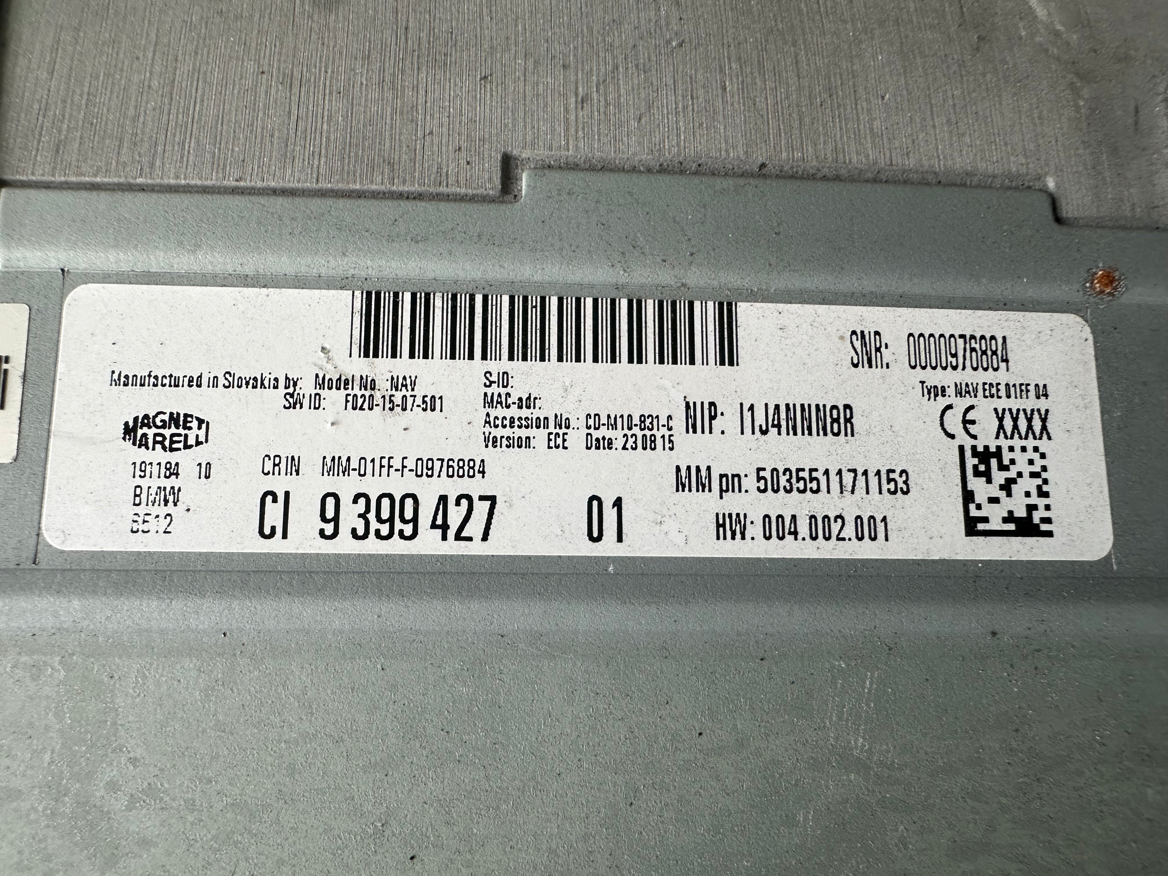 BMW GPS Stereo Radio CD Head Unit 1 2 3 4 Series (9399427 01)