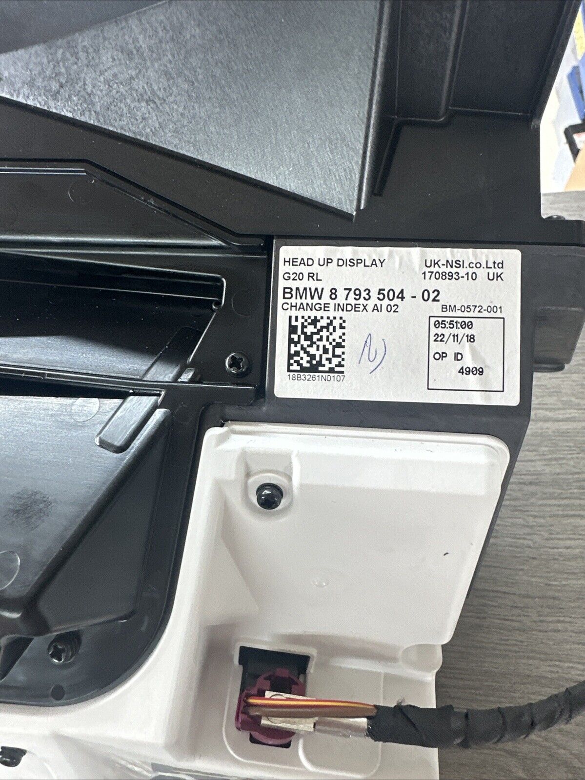 BMW 3 SERIES G20 G21 2019 HEAD UP DISPLAY UNIT HUD 8793504 02