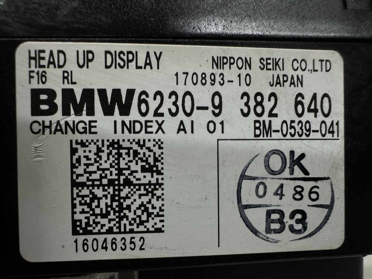 2014-2019 BMW X6 F16 F86 Genuine RHD Head Up Display HUD Unit 62309382640