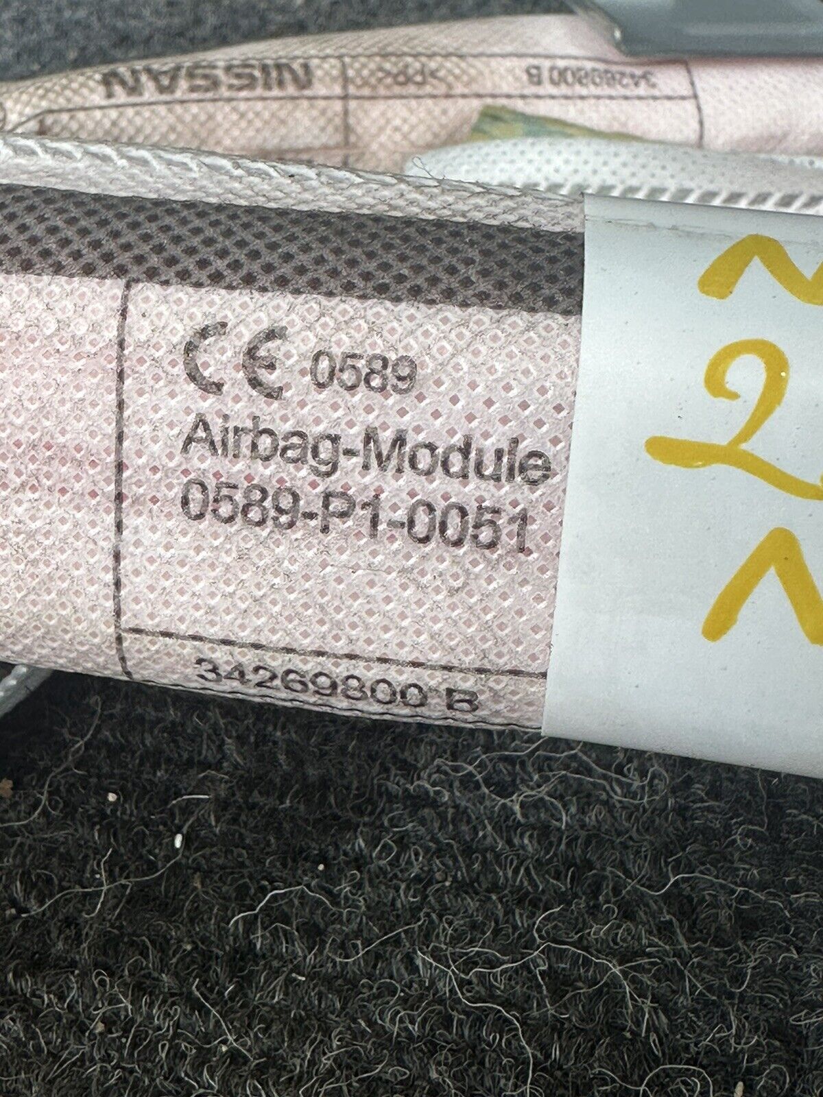 2017-2023 NISSAN LEAF MK2 CURTAIN ROOF AIR BAG LEFT SIDE