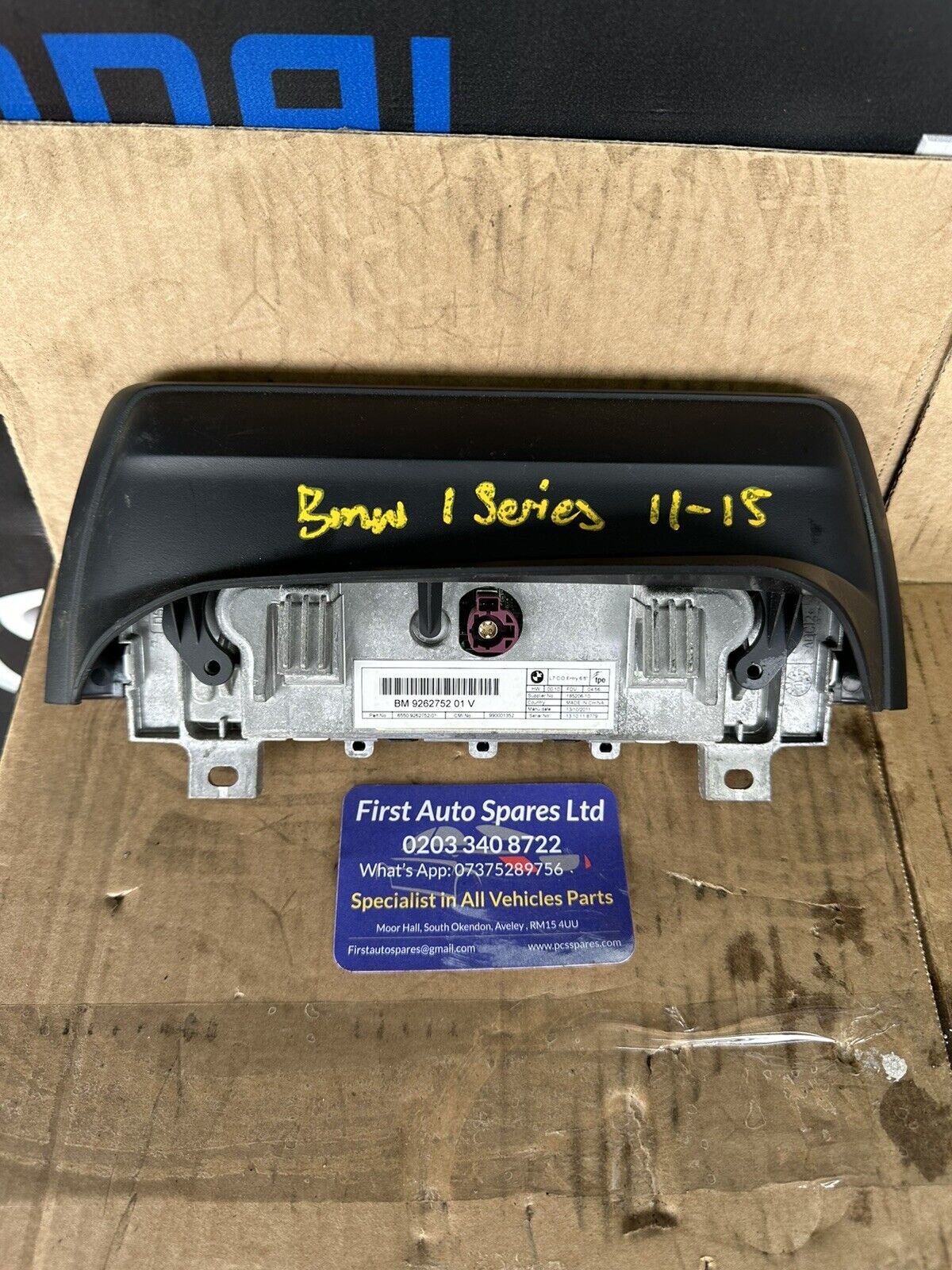 BMW 1 SERIES F20 F21 SAT NAV DISPLAY SCREEN 9262752 2017