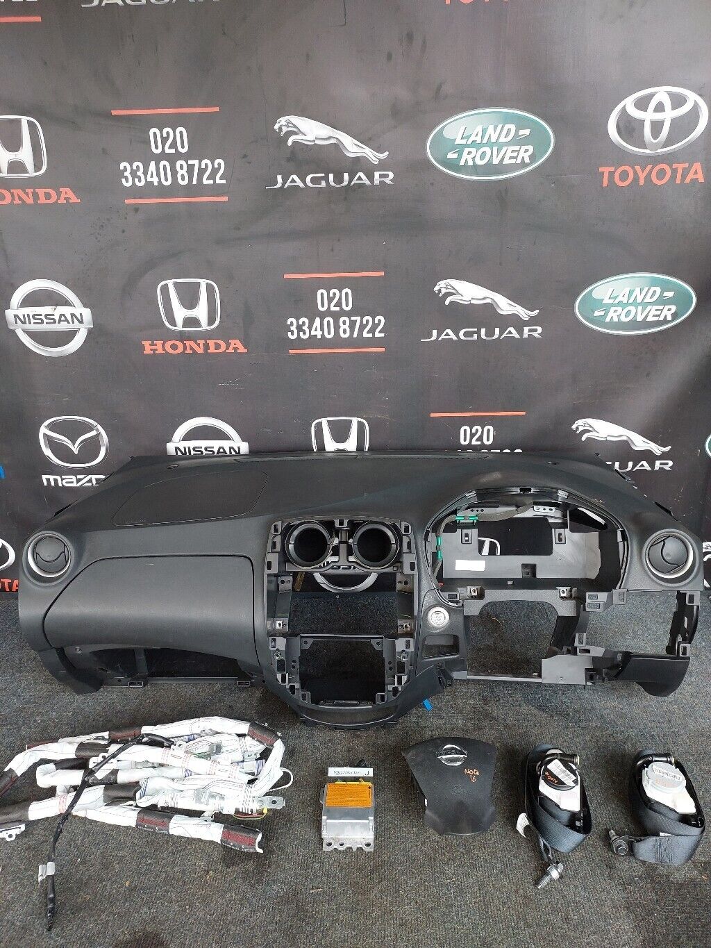 NISSAN NOTE 2016 DASHBOARD SEATBELT & AIRBAG KIT COMPLETE