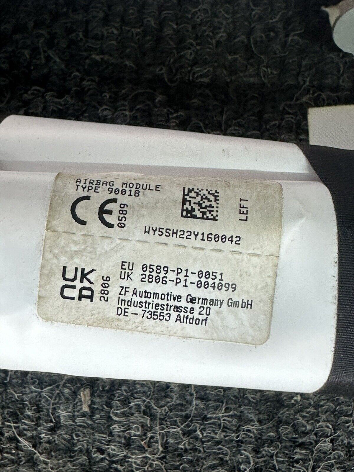 2017-2023 NISSAN LEAF MK2 CURTAIN ROOF AIR BAG LEFT SIDE