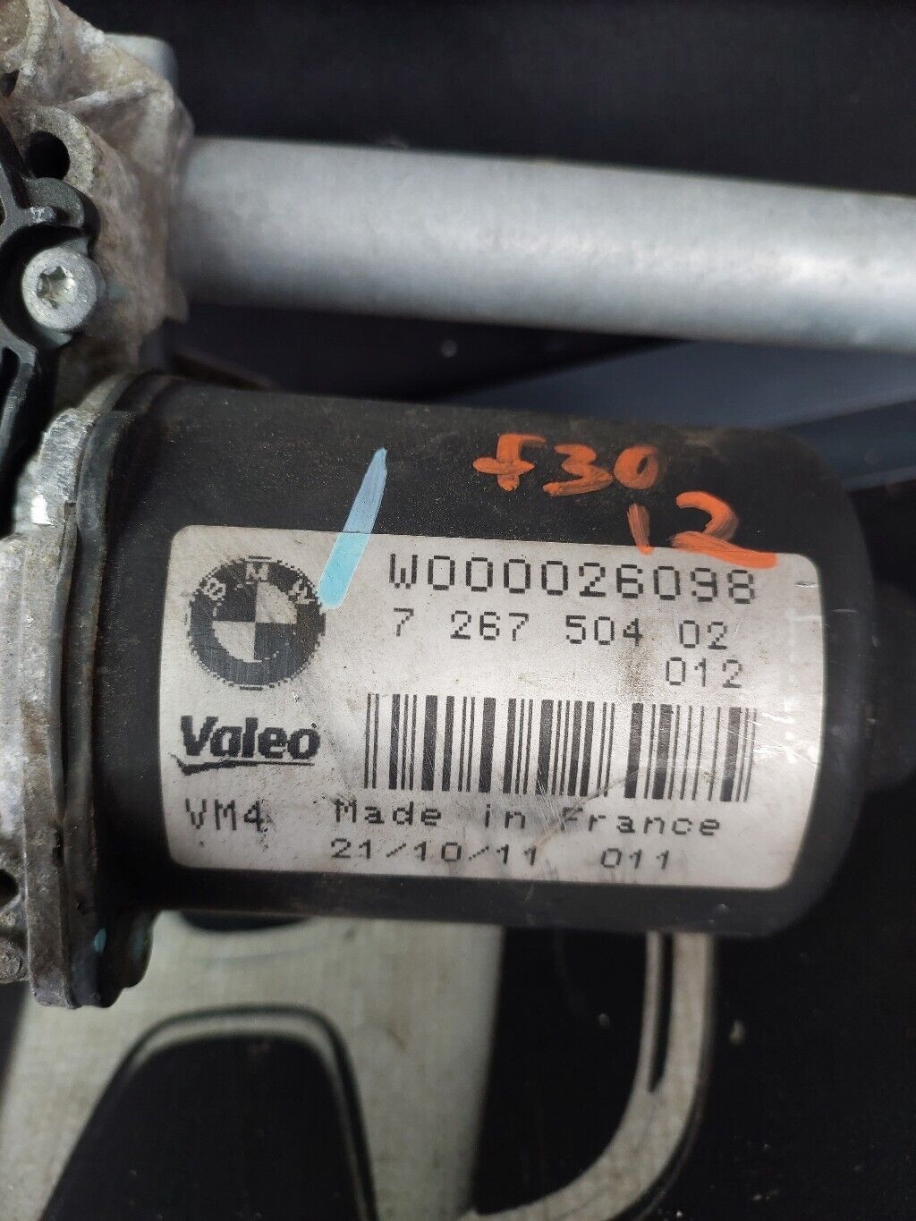 BMW F30 2012 WINDSCREEN WIPER MOTOR & LINKAGE