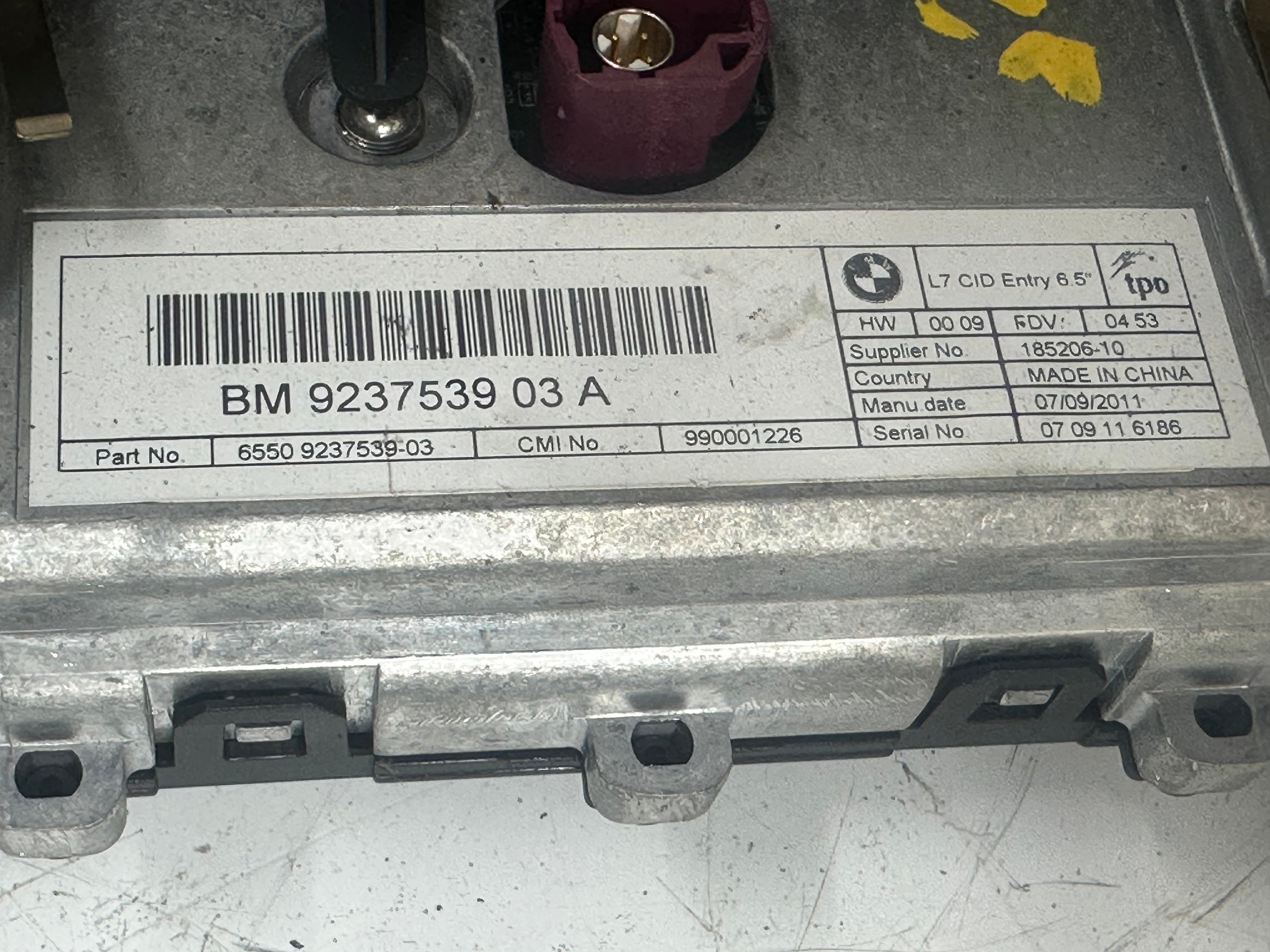 BMW 1 Series F20 F21 Dashboard Display Screen (65509237539-03) (9237539 03 A)