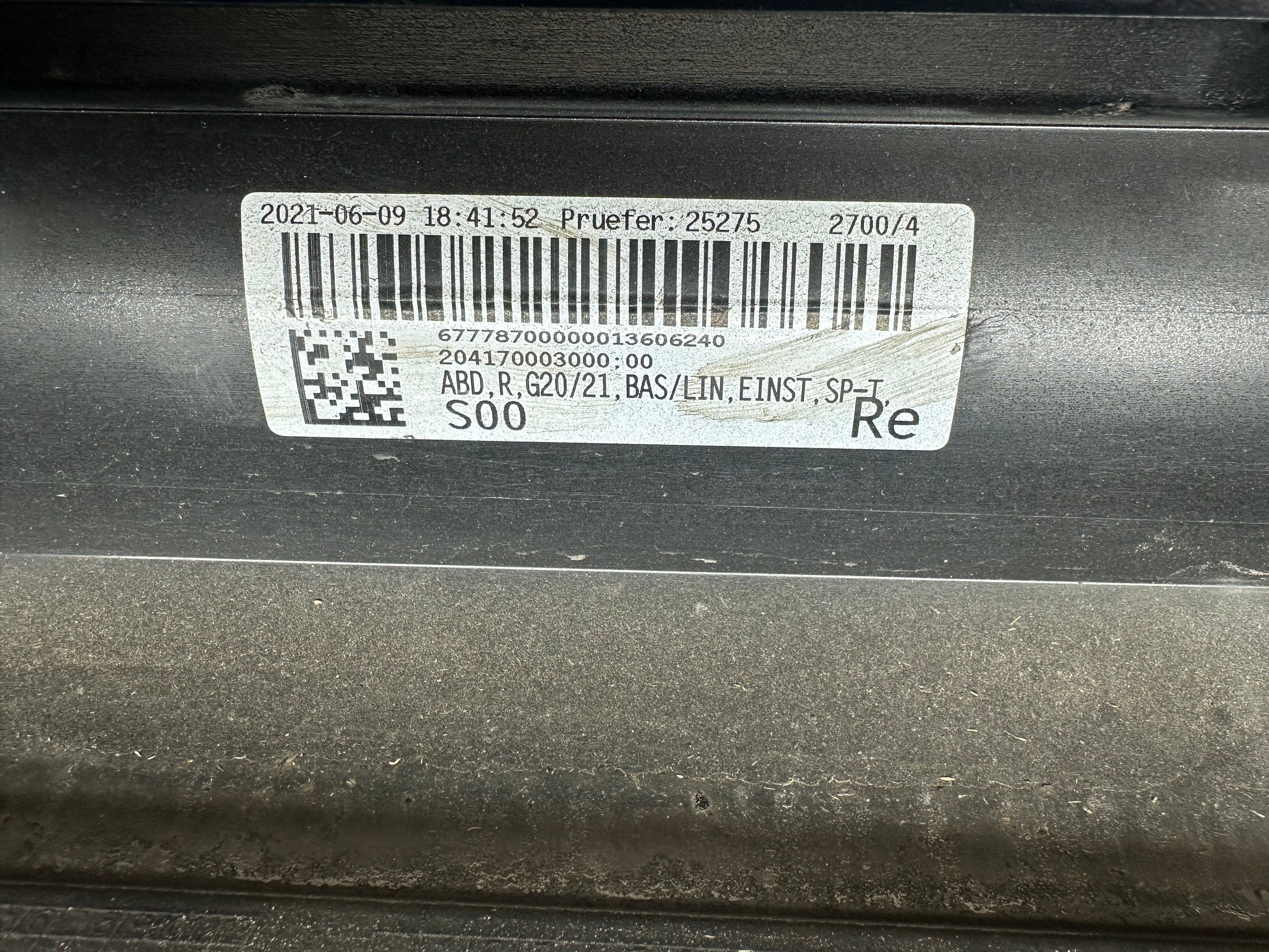 BMW 3 Series G20 G21 2022 Right Side Skirt/Sill (204170003000)