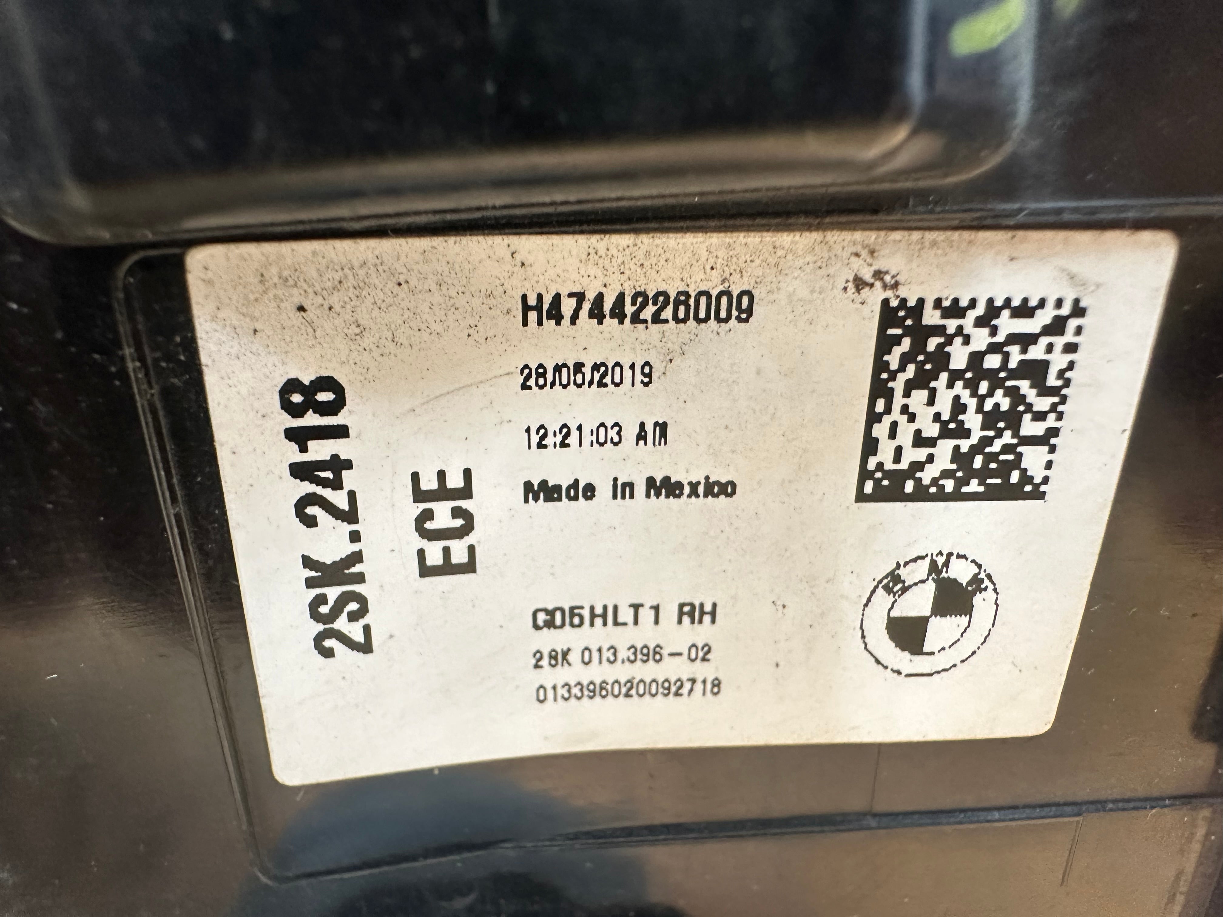 BMW X5 Series G05 2019 Driver's Right Rear Tail Light (H4744226009) (2SK.2418)