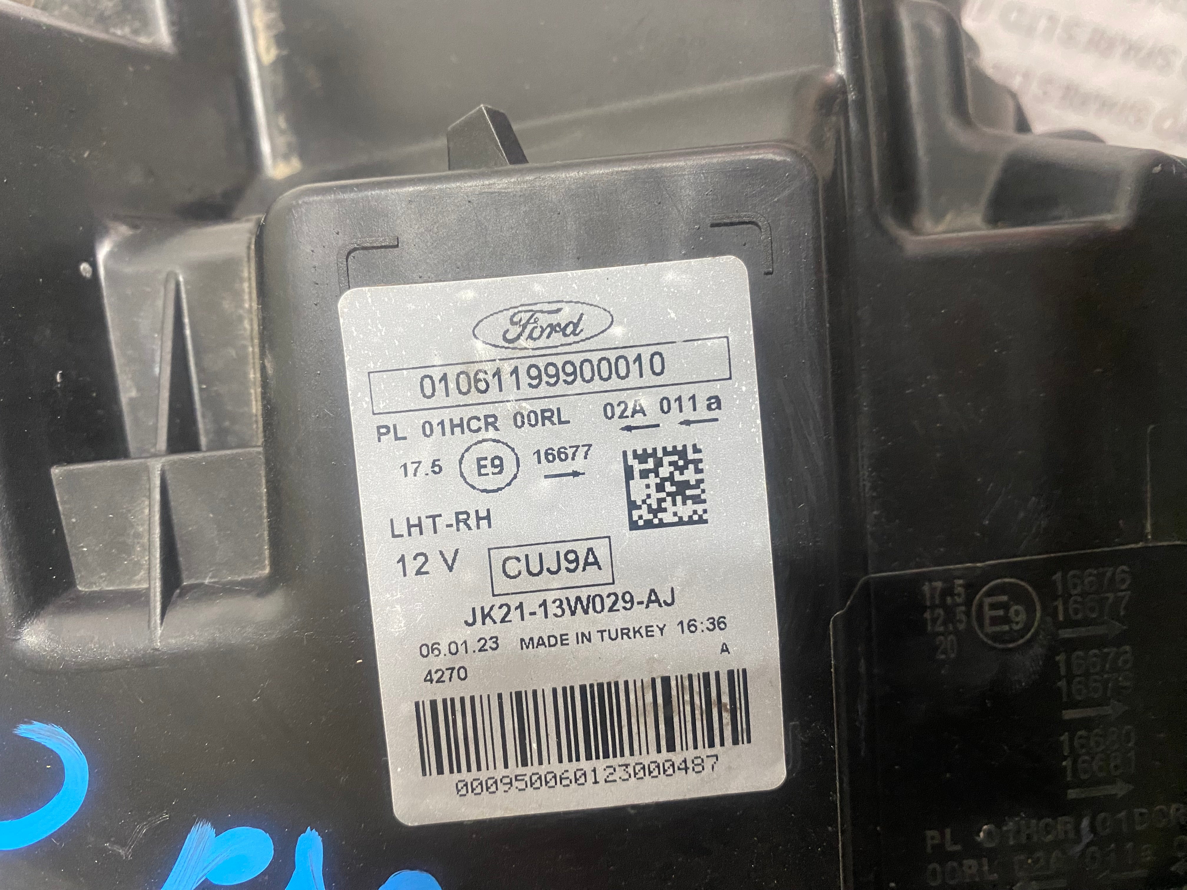 Ford Transit Custom 2021 Right Headlight (01061199900010), (JK21-13W029-AJ)