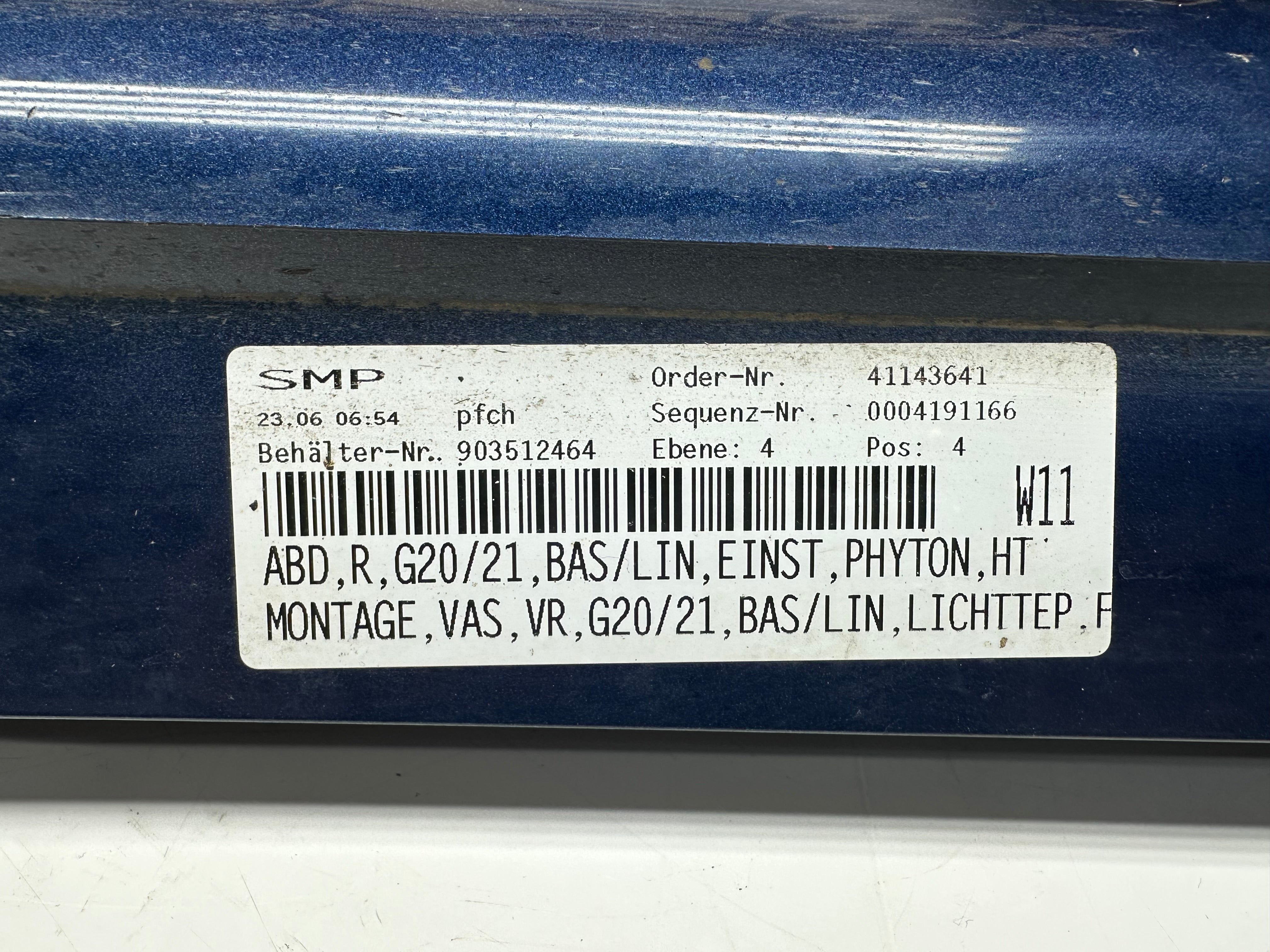 BMW 3 Series G20 G21 2022 Right Side Skirt/Sill (204170003000)