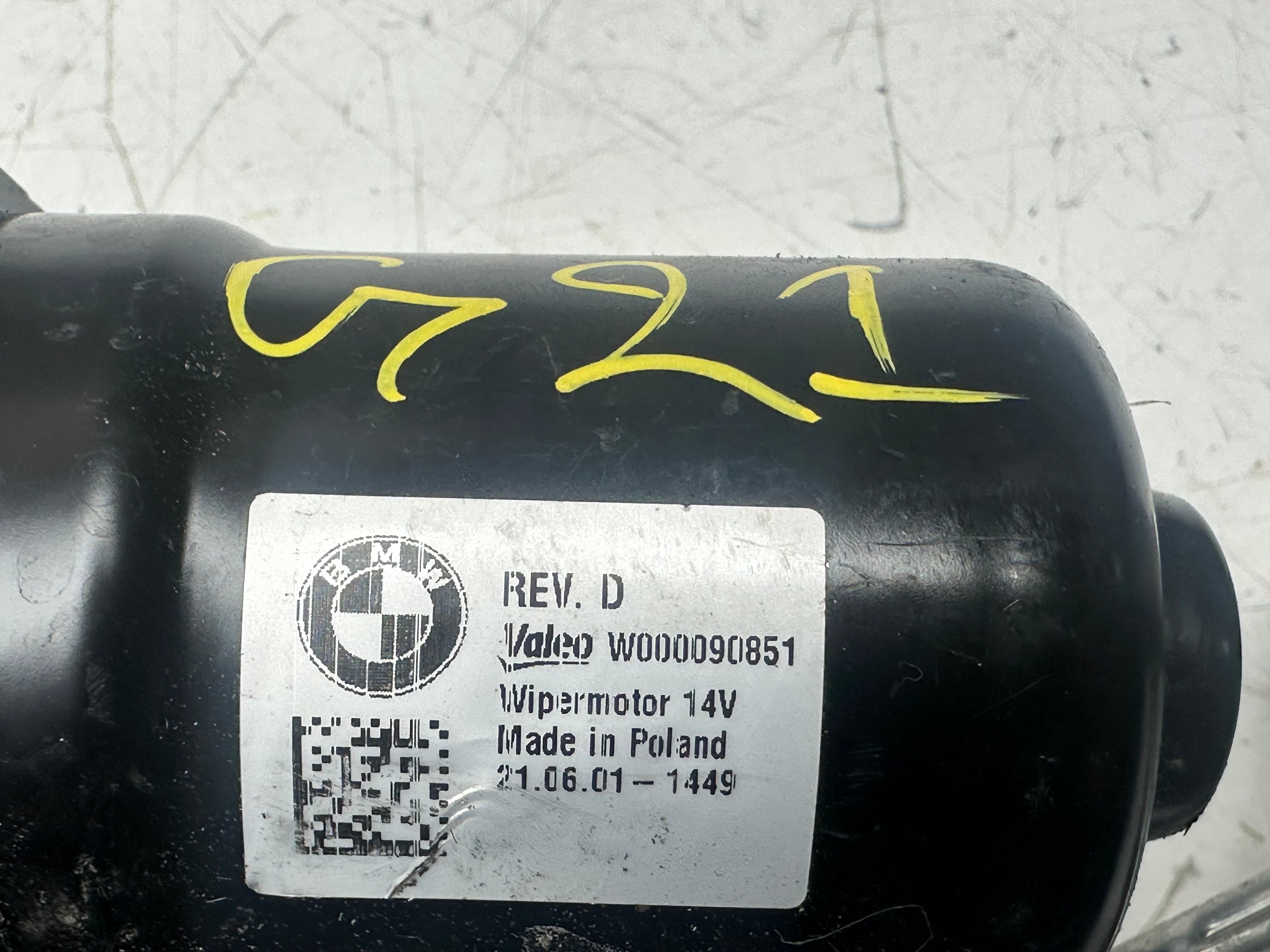 BMW 3 Series G20 G21 Front Wiper Motor (W000090851) 2018–2021