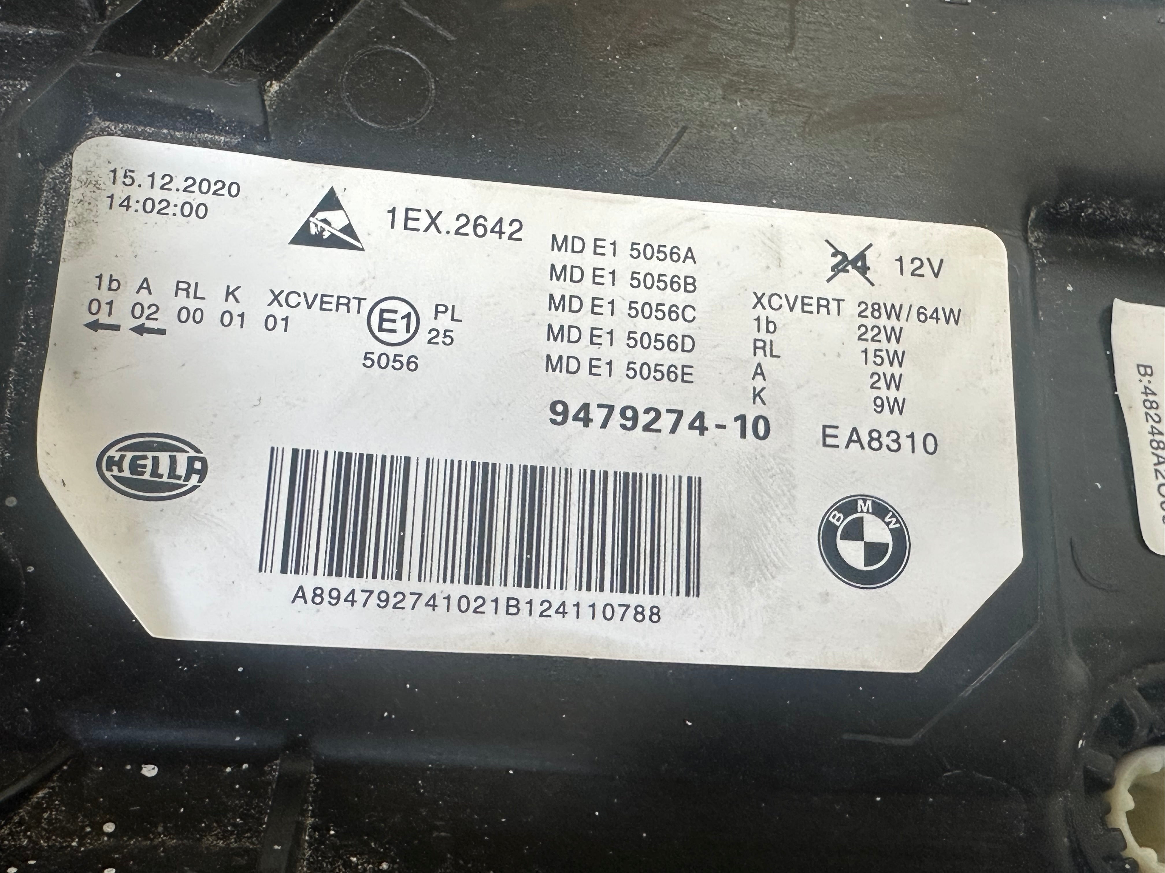 BMW 5 Series G38 G30 LED Right Headlight (9479274-10)