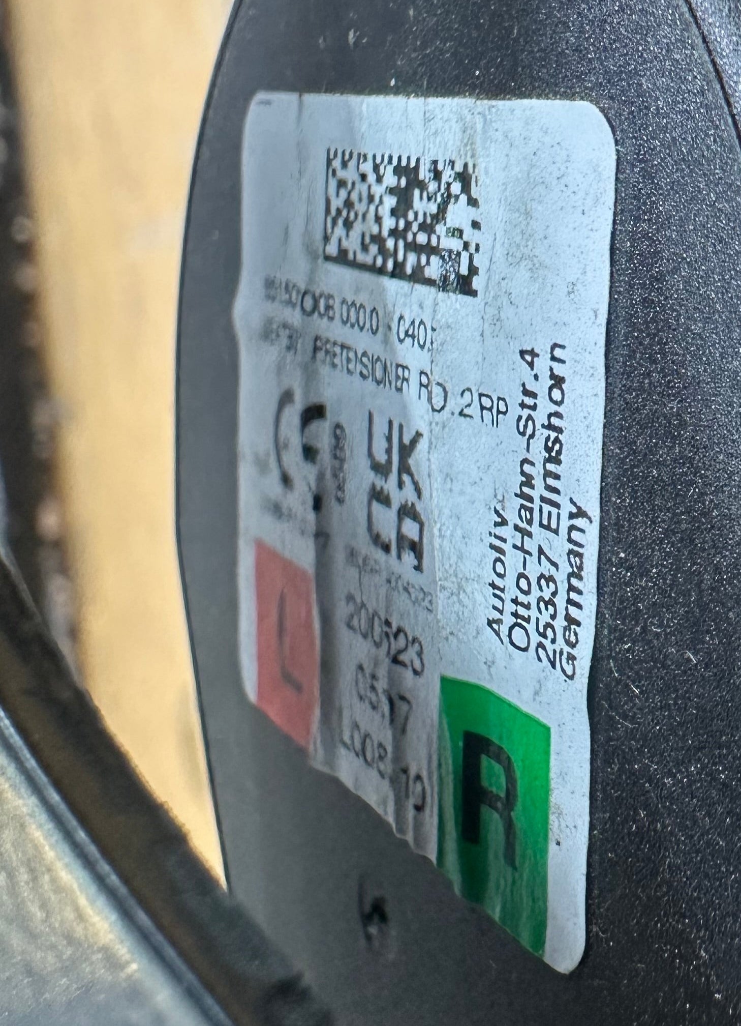 Jaguar XE 2015 Left and Right Rear Seat Belt (0589-P1-000277)