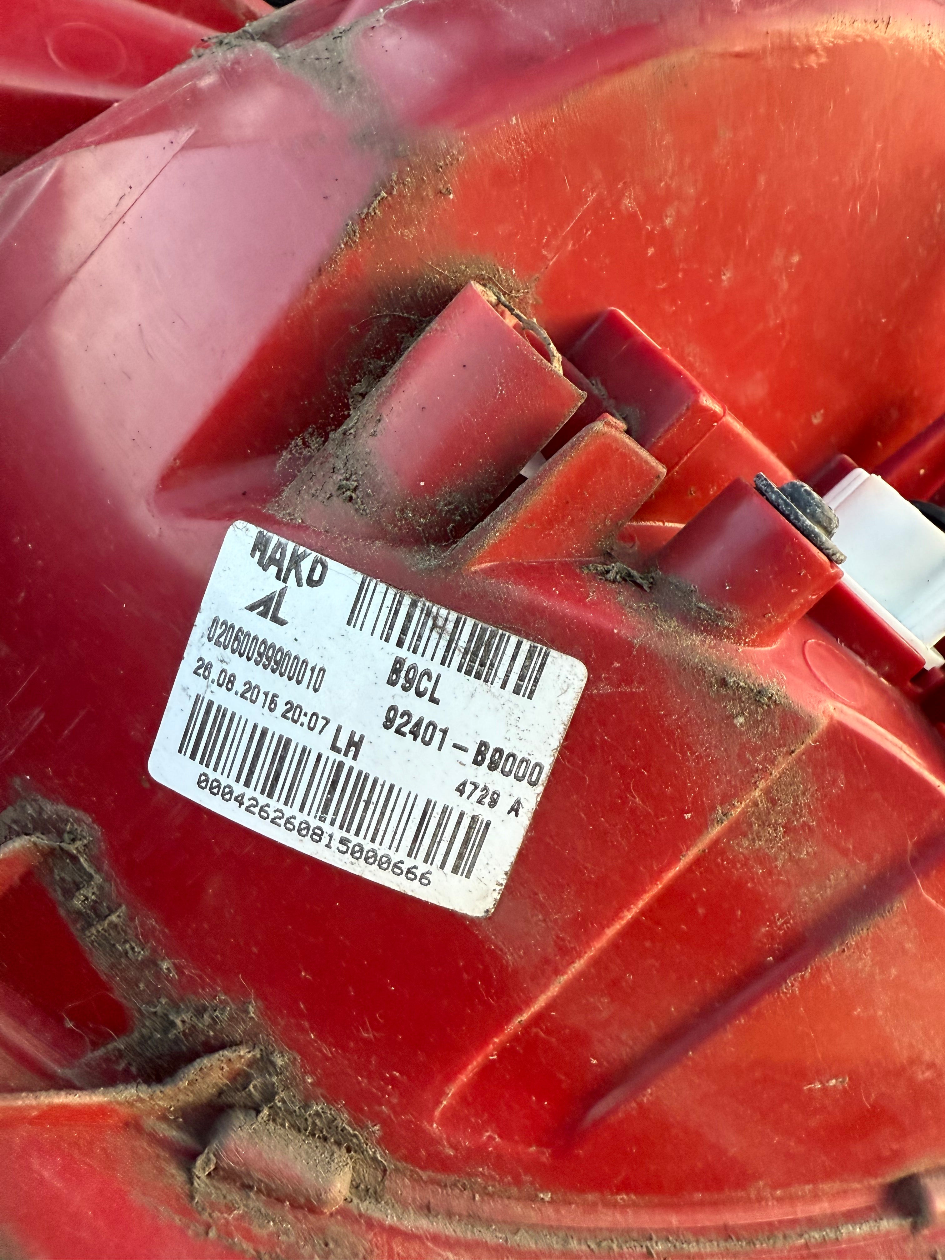 Hyundai i10 2016 Left Rear Tail Light (02060099900010) (92401-B9000)