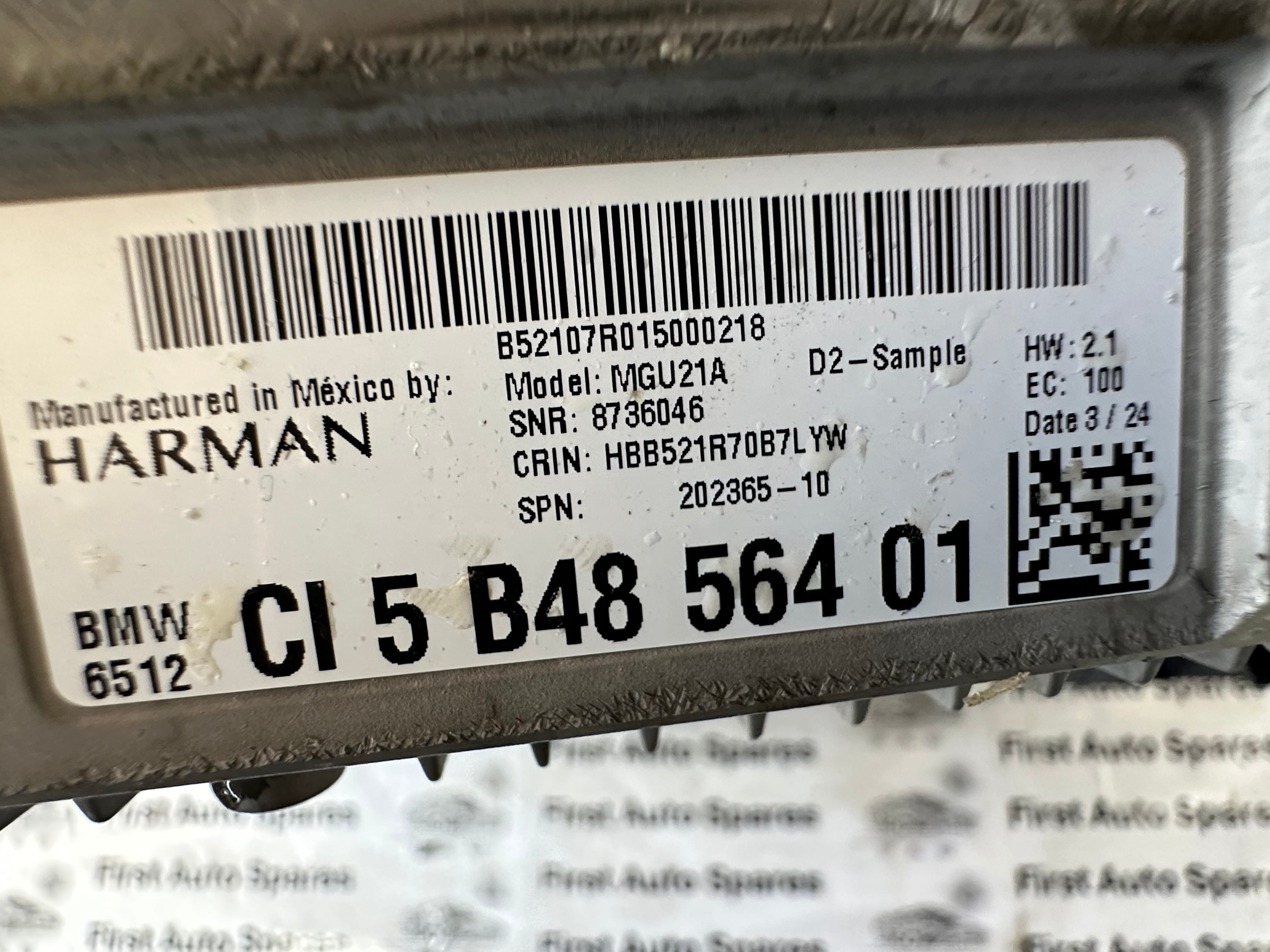 BMW G20 G21 LCI G28 G26 G80 I4 Complete HU Harman System, Multimedia & Navigation (6512 CI 5 B48 564 01)