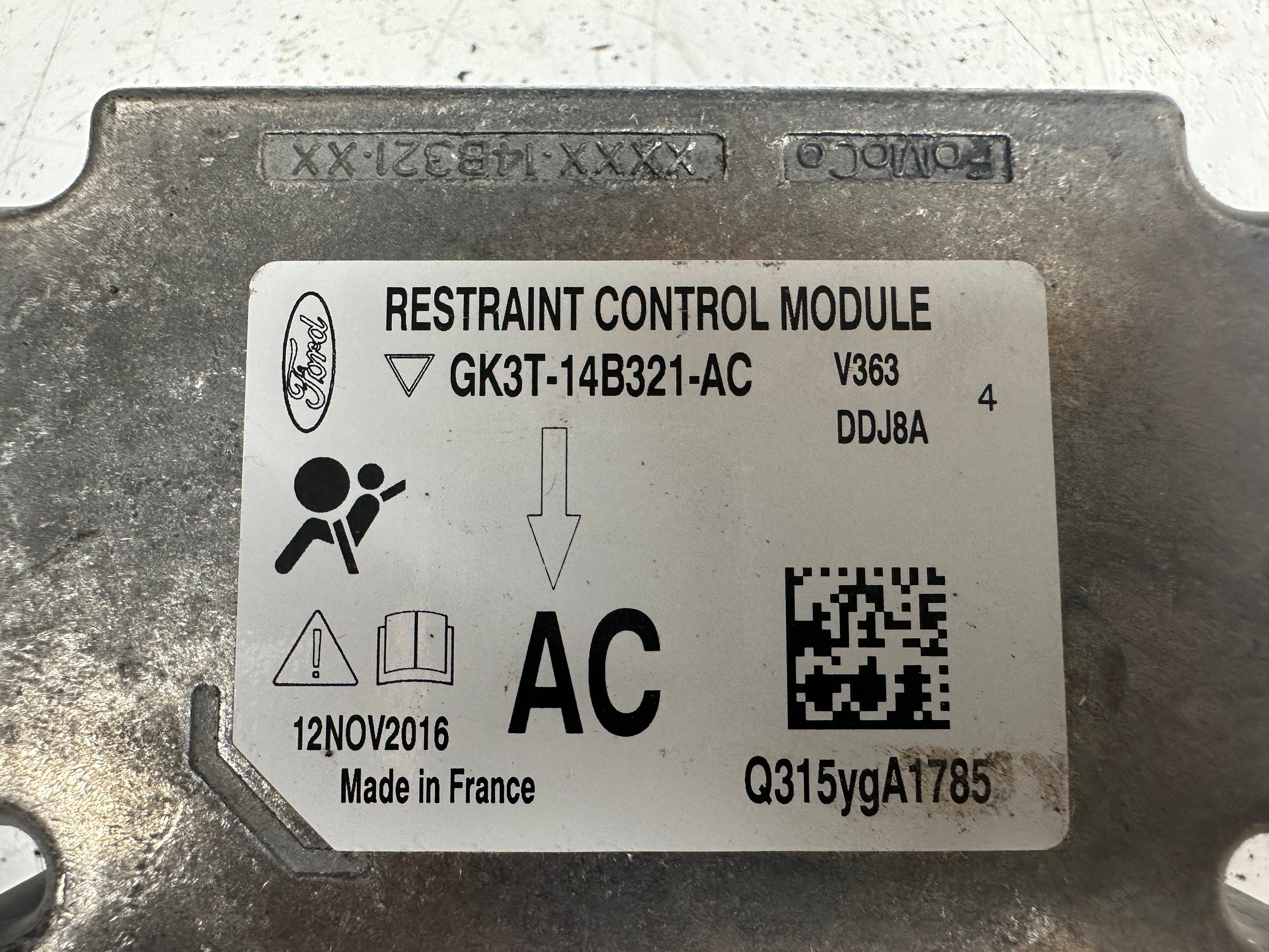 Ford Transit Restraint / Airbag Control Module (GK3T-14B321-AC) (CU5T-14F262-JA)
