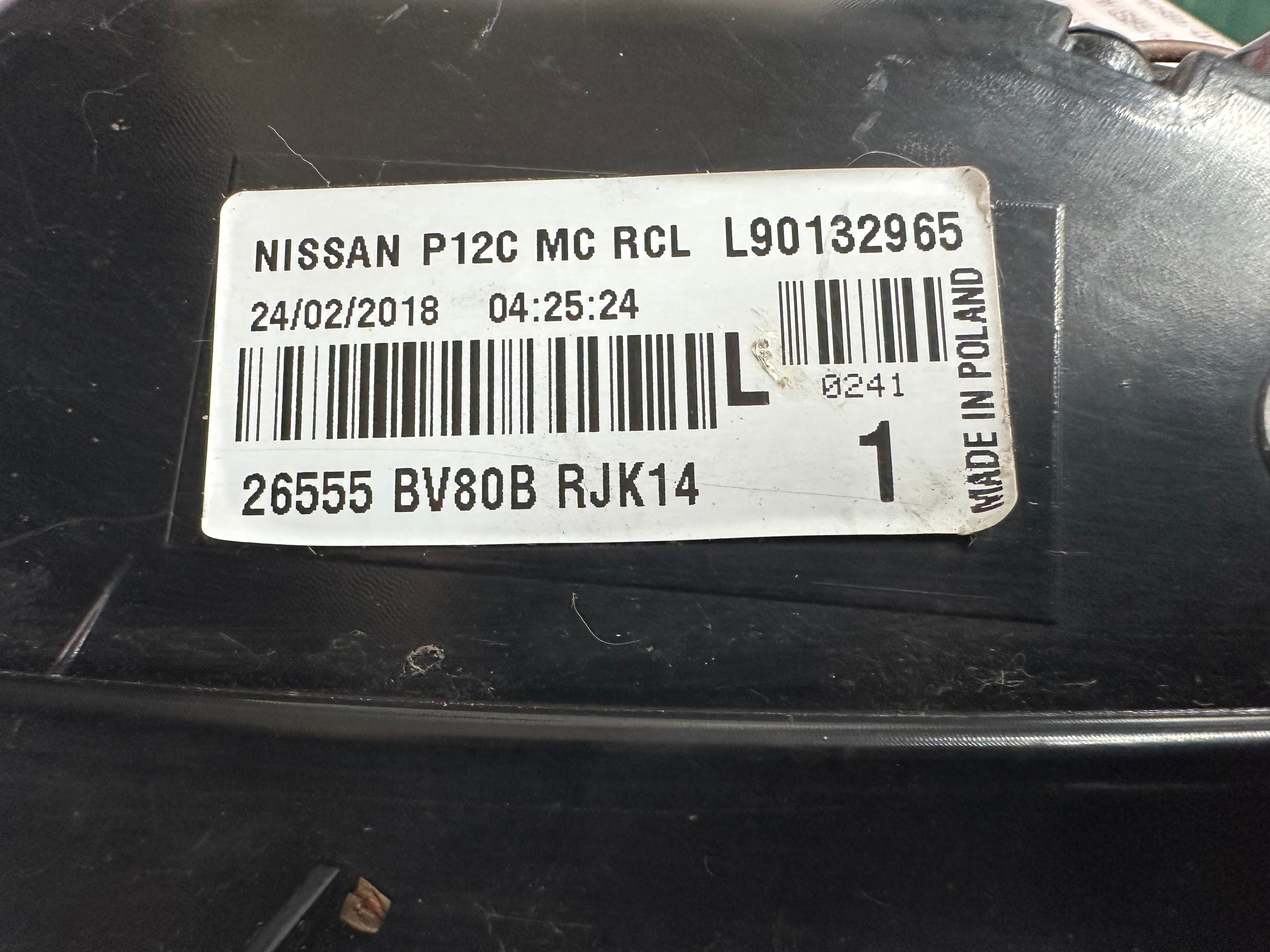 Nissan Juke MK1 F15 2016 Left Rear Tail Light (26555 BV80B, RJK14)