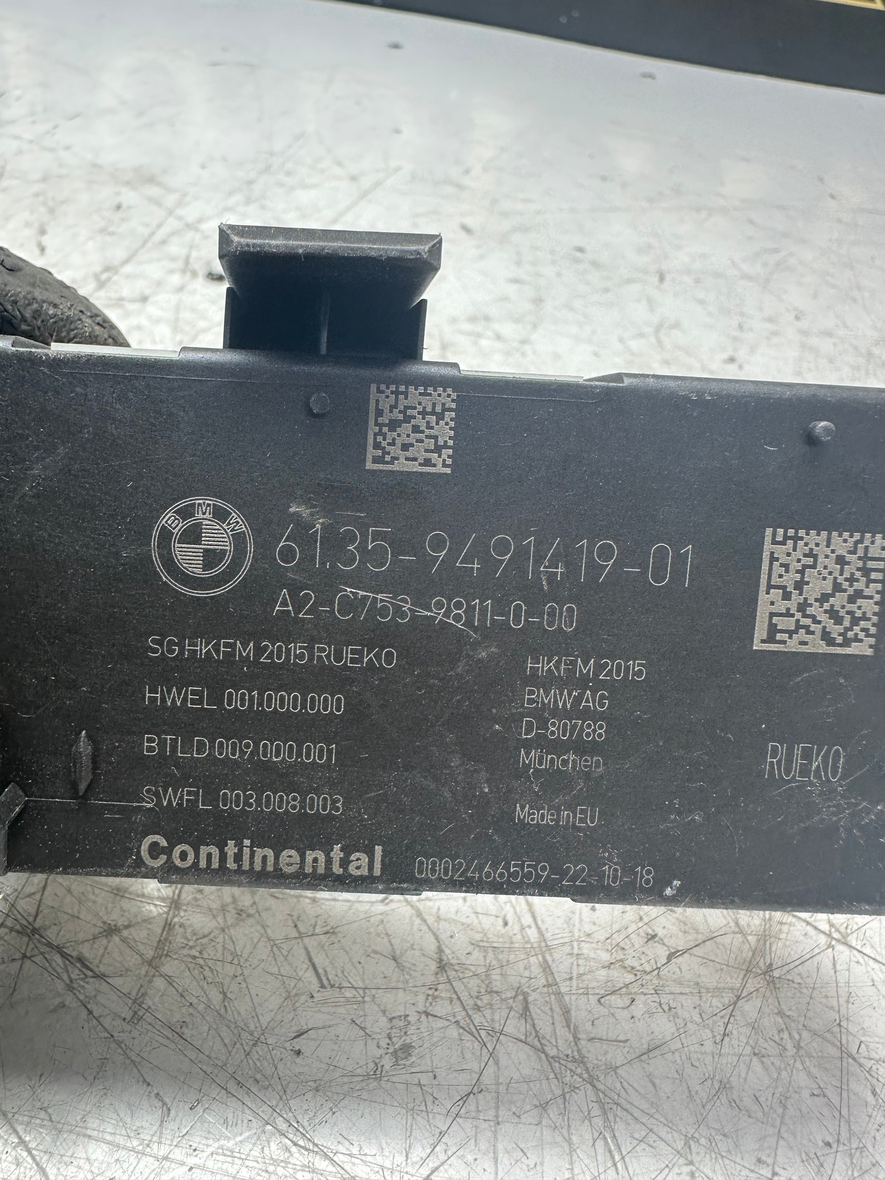 BMW 3 Series Misc Control Module 9491419-01 – 2015–2019