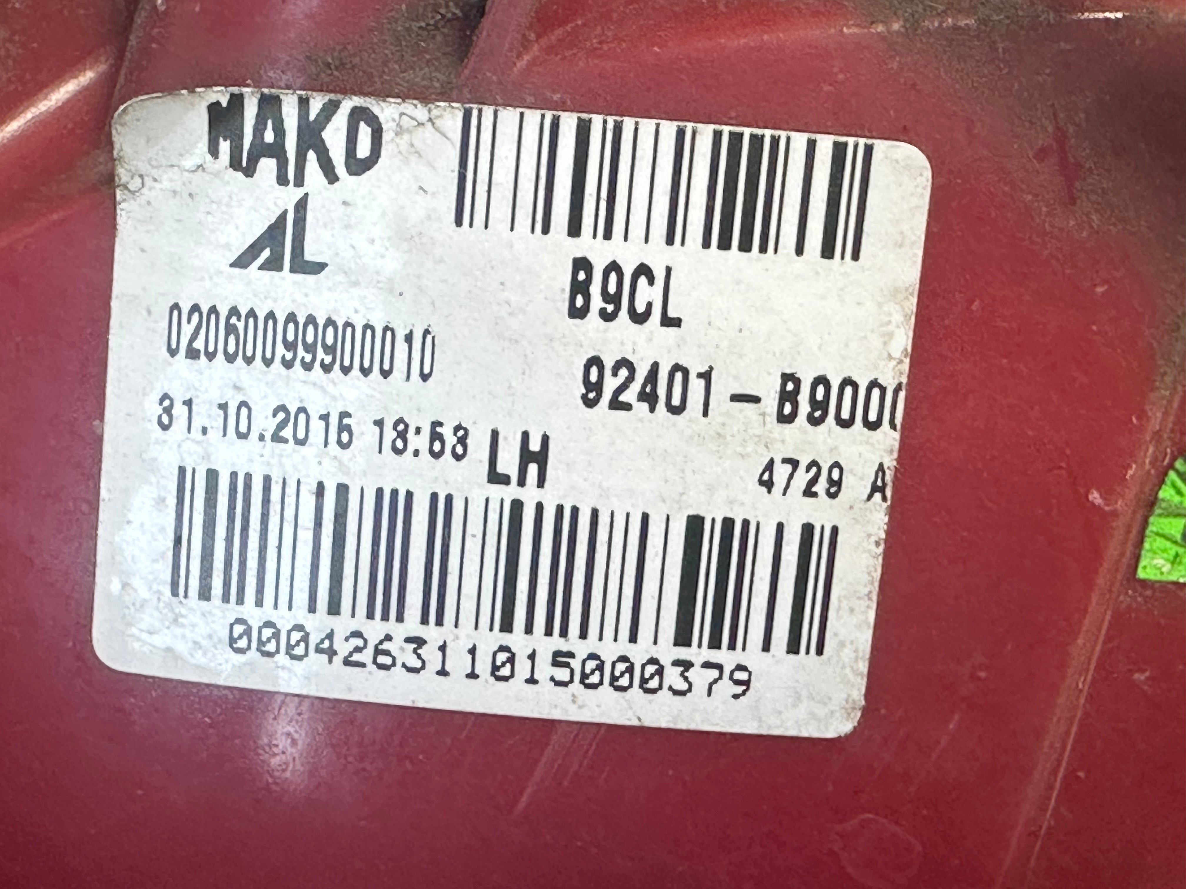 Hyundai i10 2016 Left Rear Tail Light (5-Door Hatchback, LH)