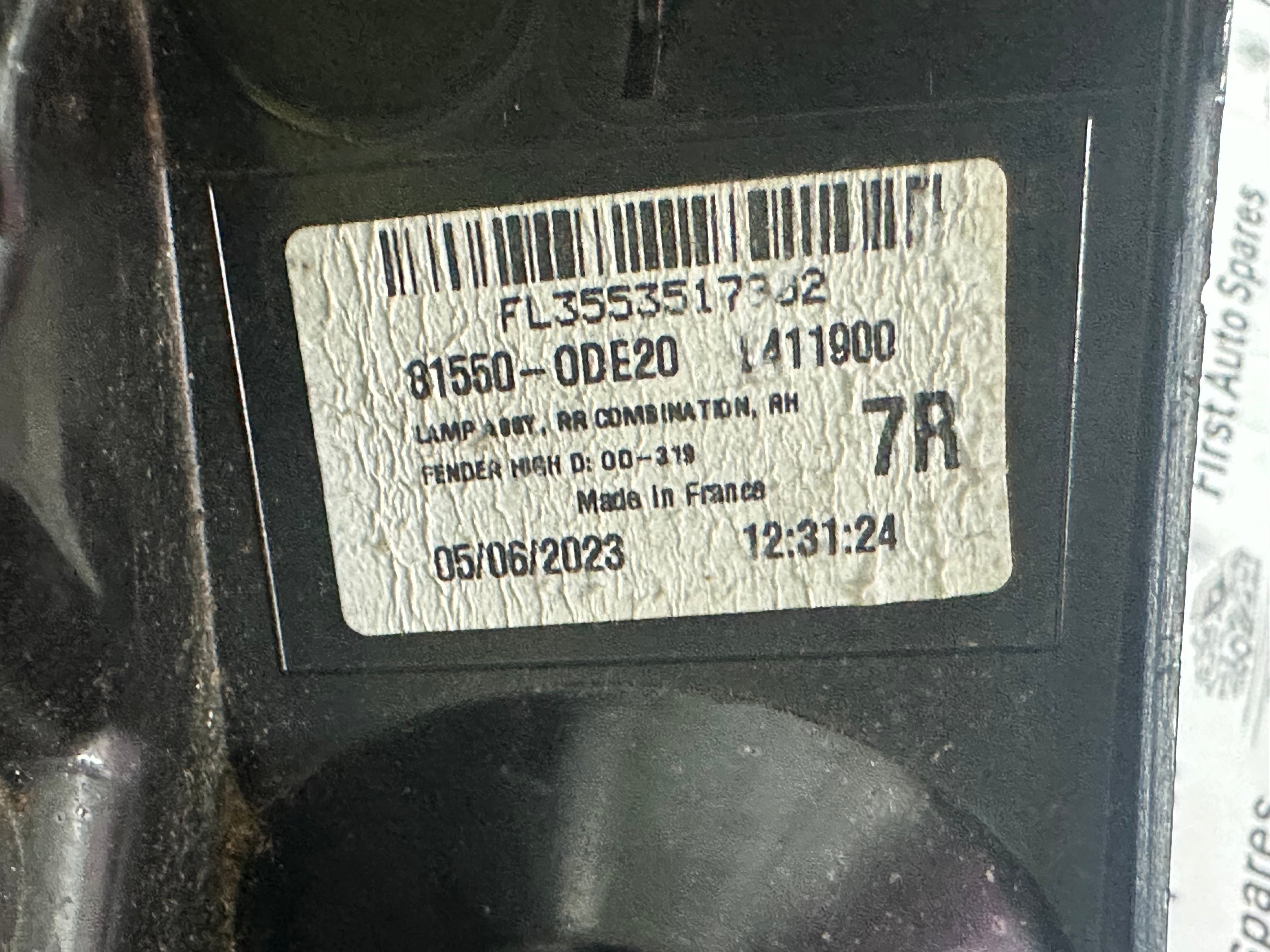 Toyota Yaris 2023 Right Rear Tail Light (81550-0DE20)