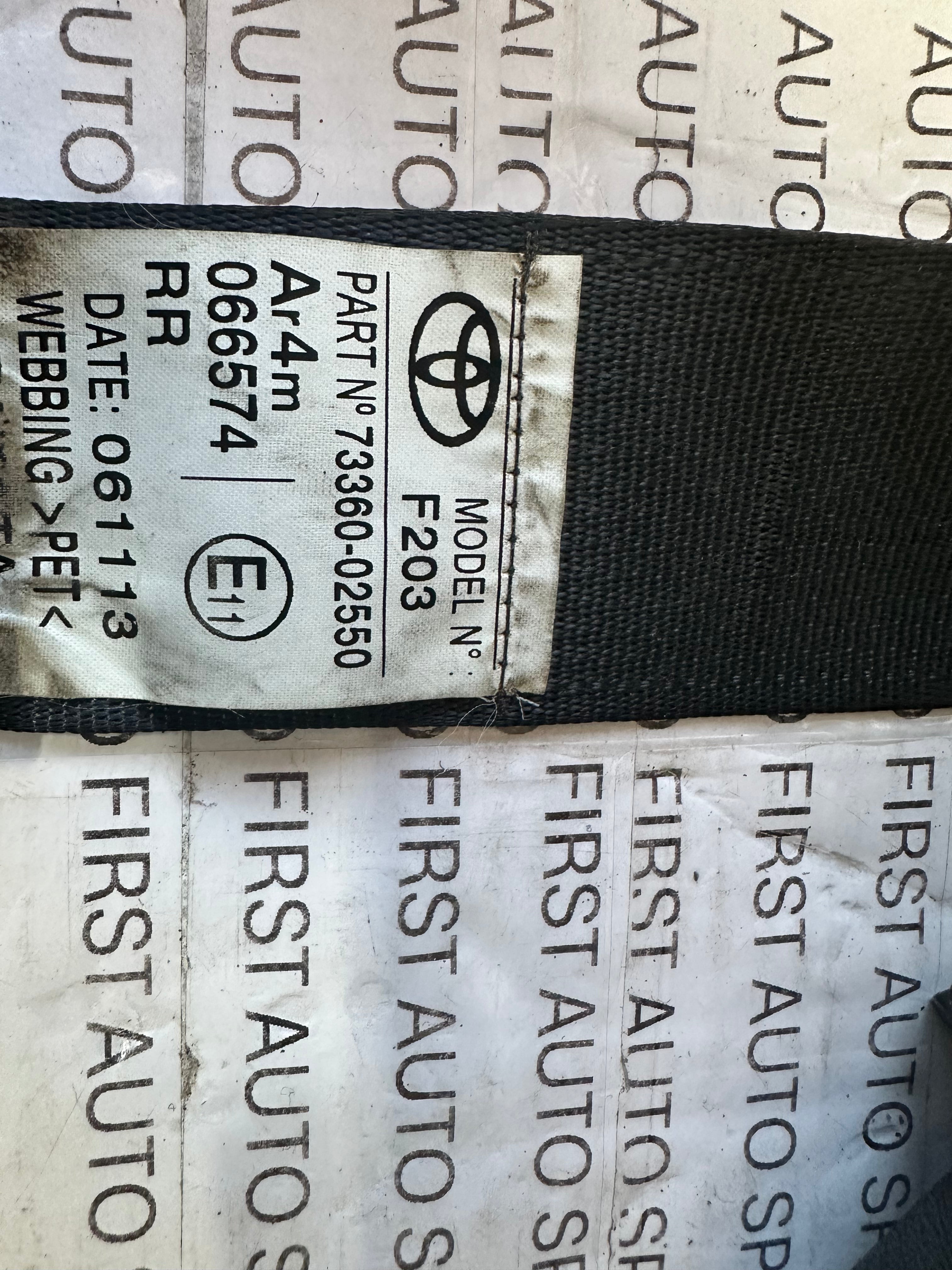 Toyota Auris 2013-2016 Right Side Rear Seat Belt (73360-02550)