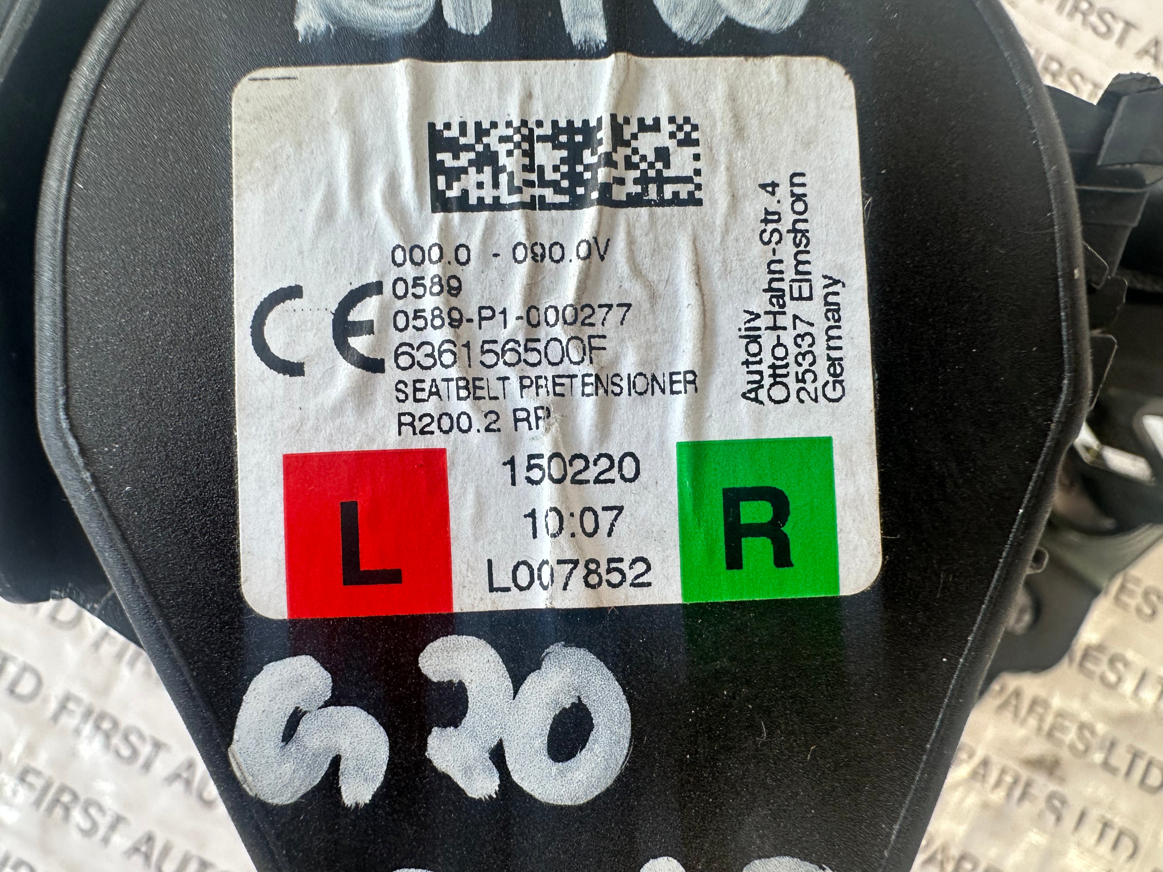 BMW 3 SERIES 320i G20 2021 RIGHT SIDE REAR SEATBELT 636156500F