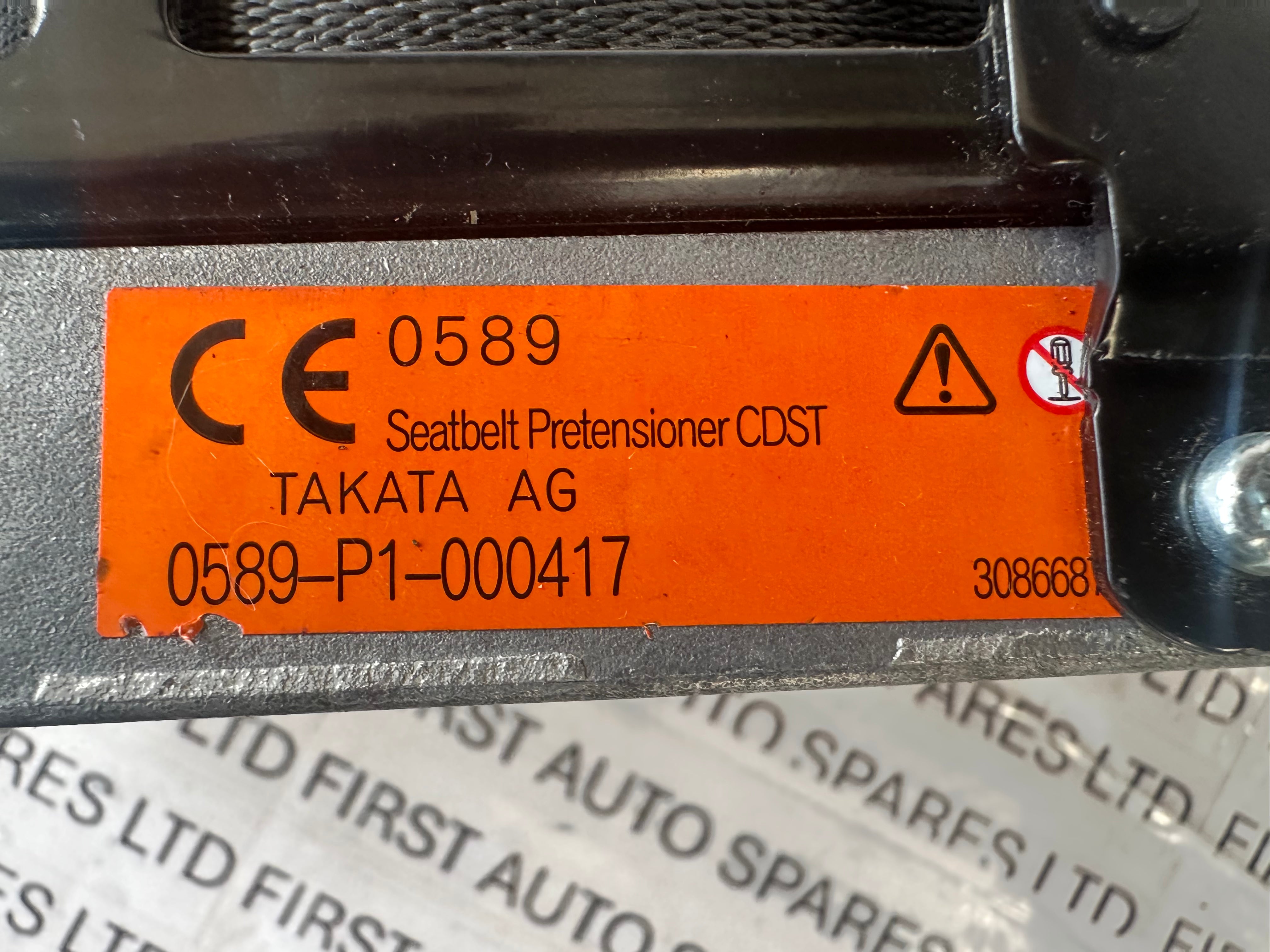 TOYOTA YARIS 2013 RIGHT FRONT SEATBELT