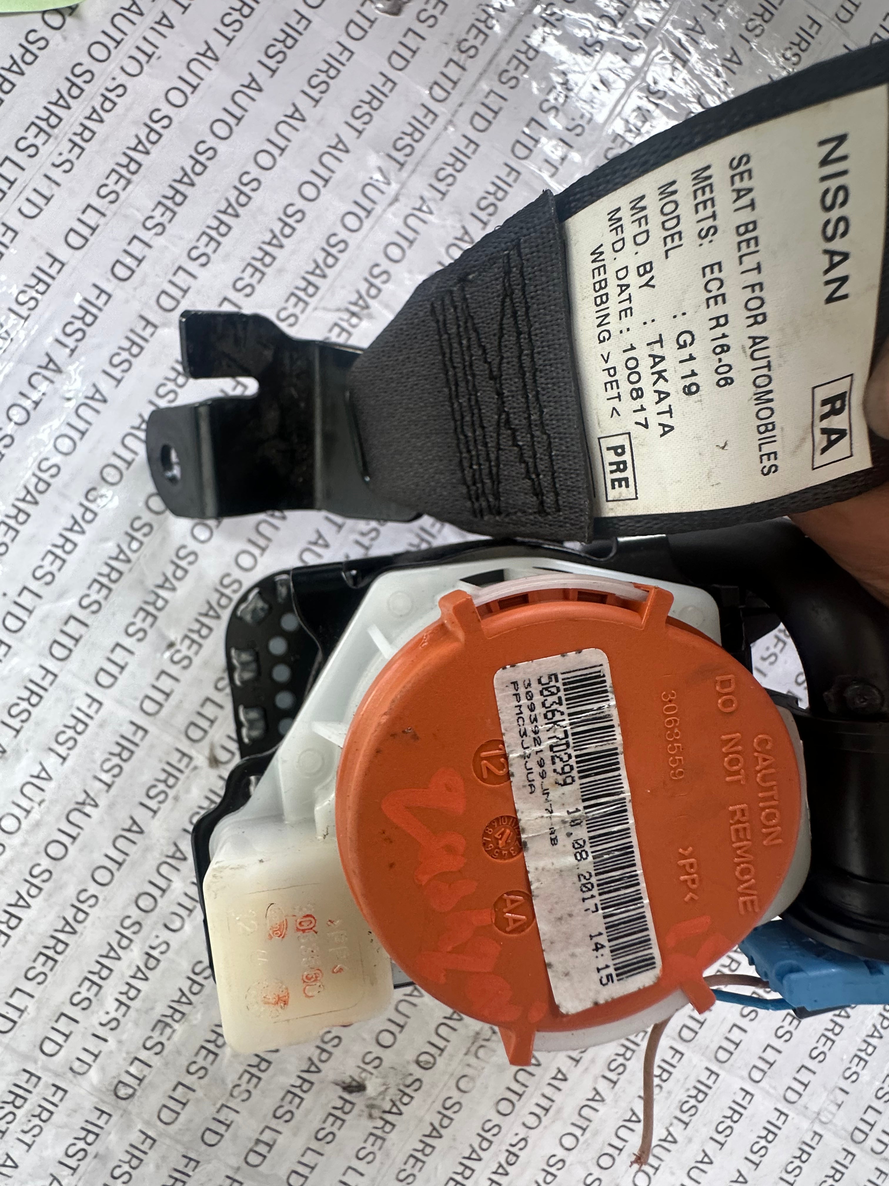 Nissan Qashqai 2017 Left Side Front Seat Belt 0589P1000220