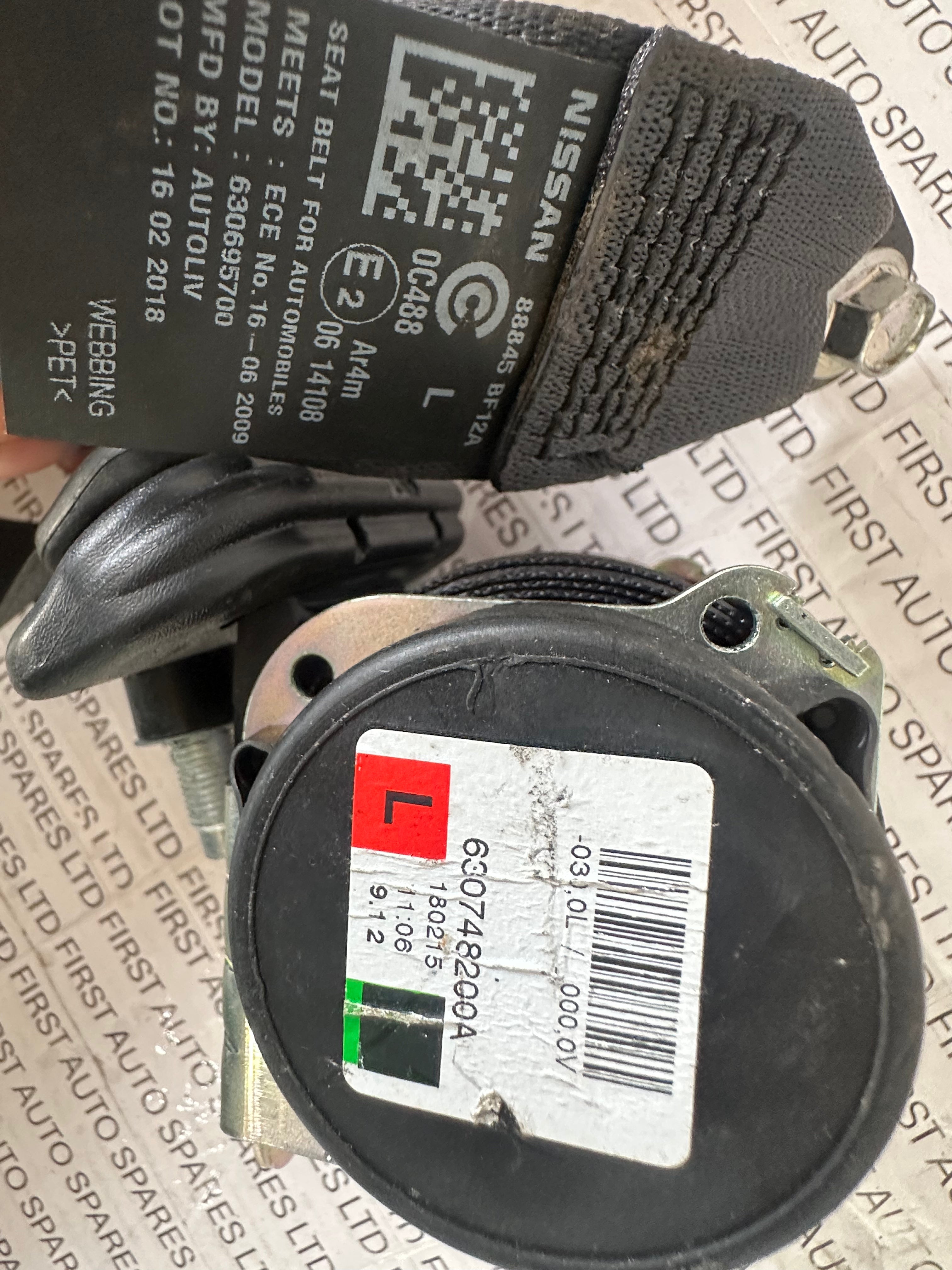 Nissan Juke 2018 Left Rear Seat Belt (630748200A)