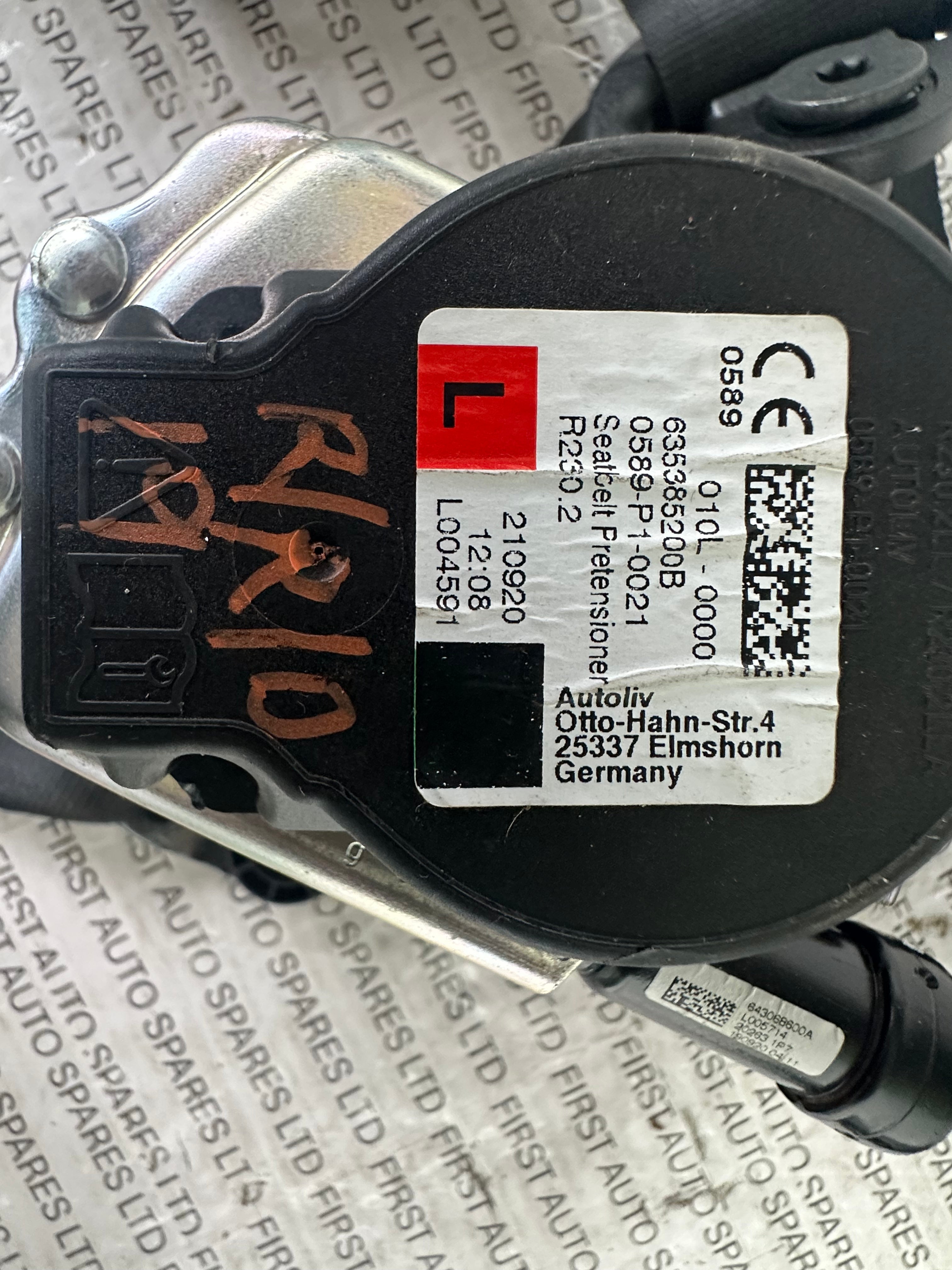 Land Rover Discovery Sport Front Passenger's Left Seatbelt (L004591) (635385200B)