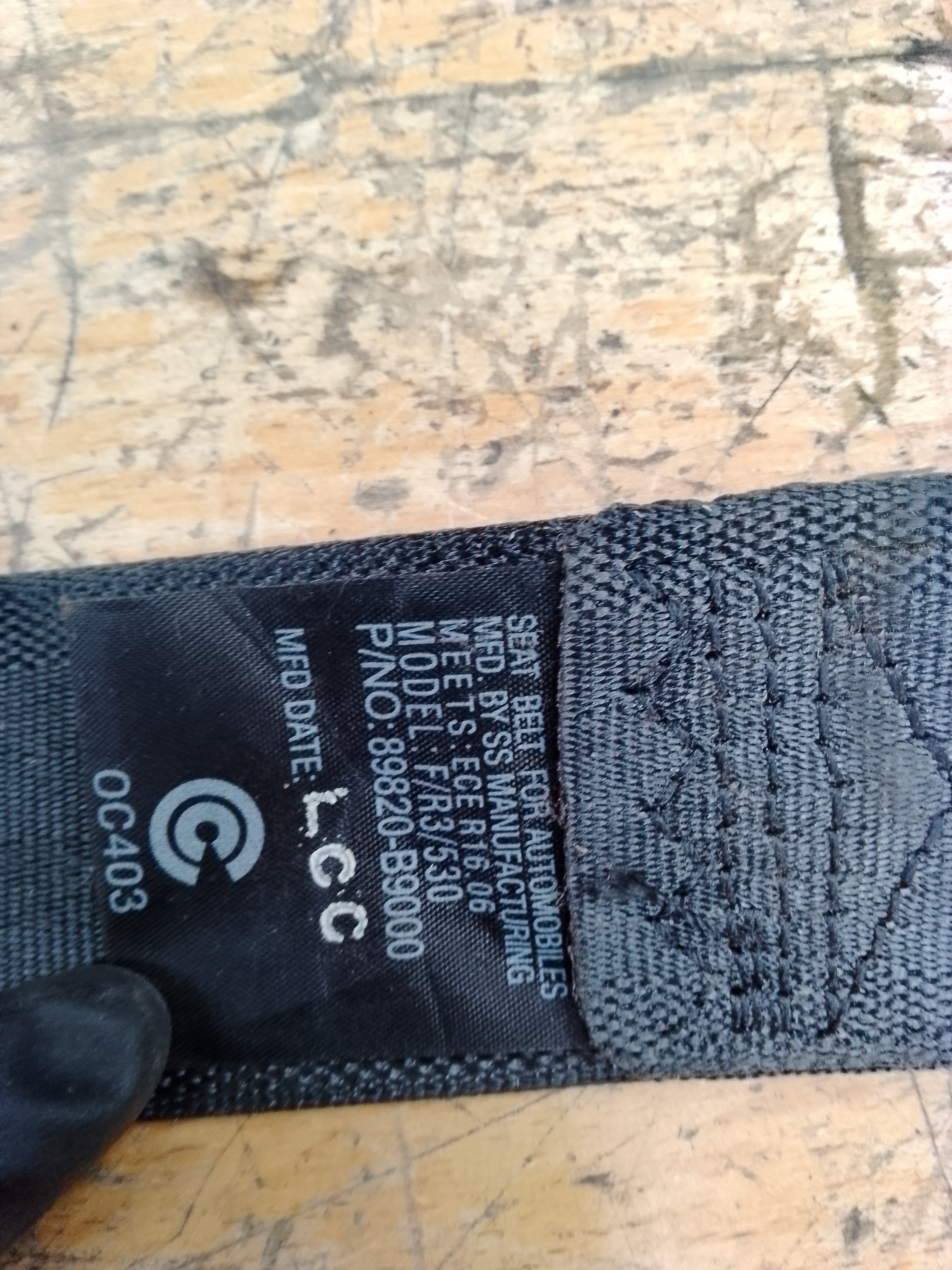 Hyundai i10 2014–21 Driver Right Rear Seat Belt (89820-B9000)