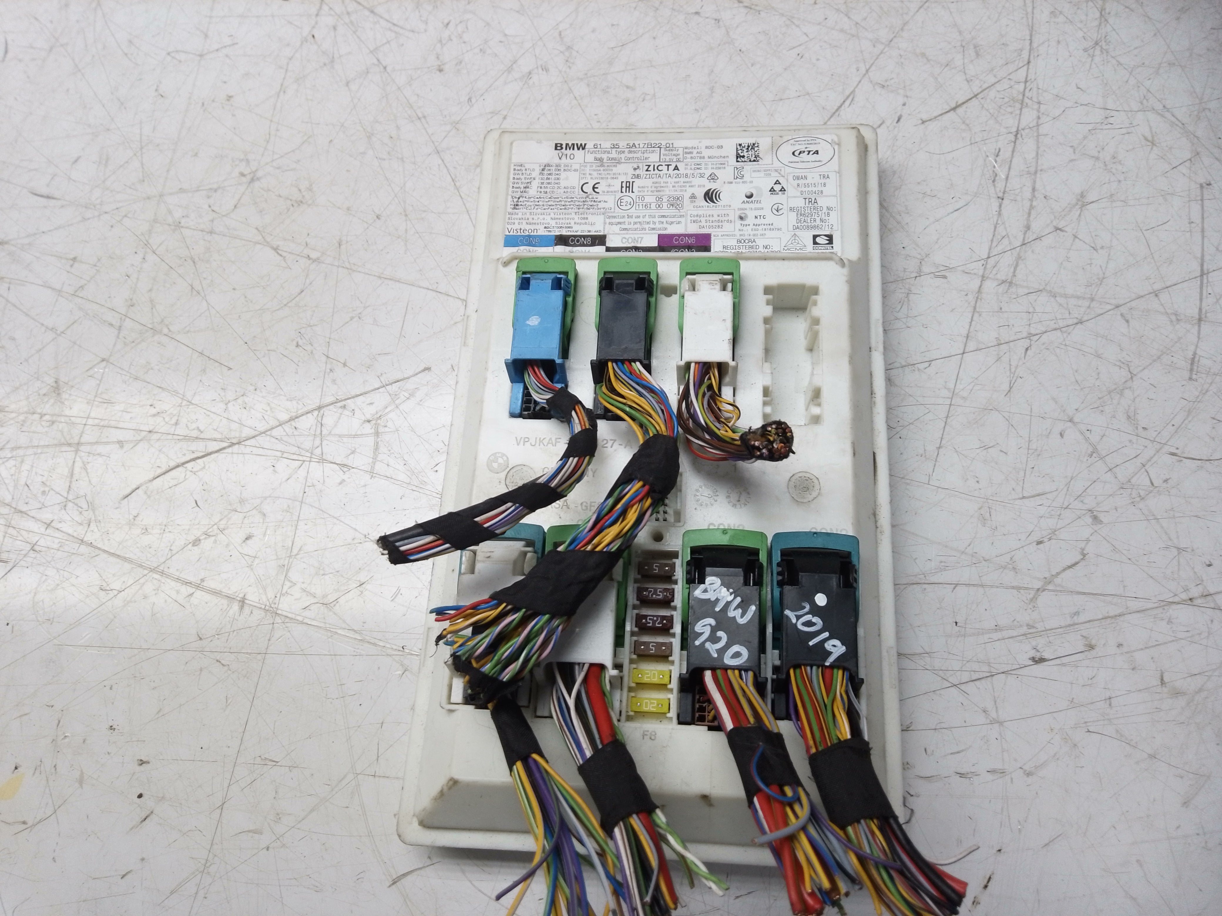 BMW 3 Series G20 2019 ECU Body Domain Control Module (VPJKAF-14B127)