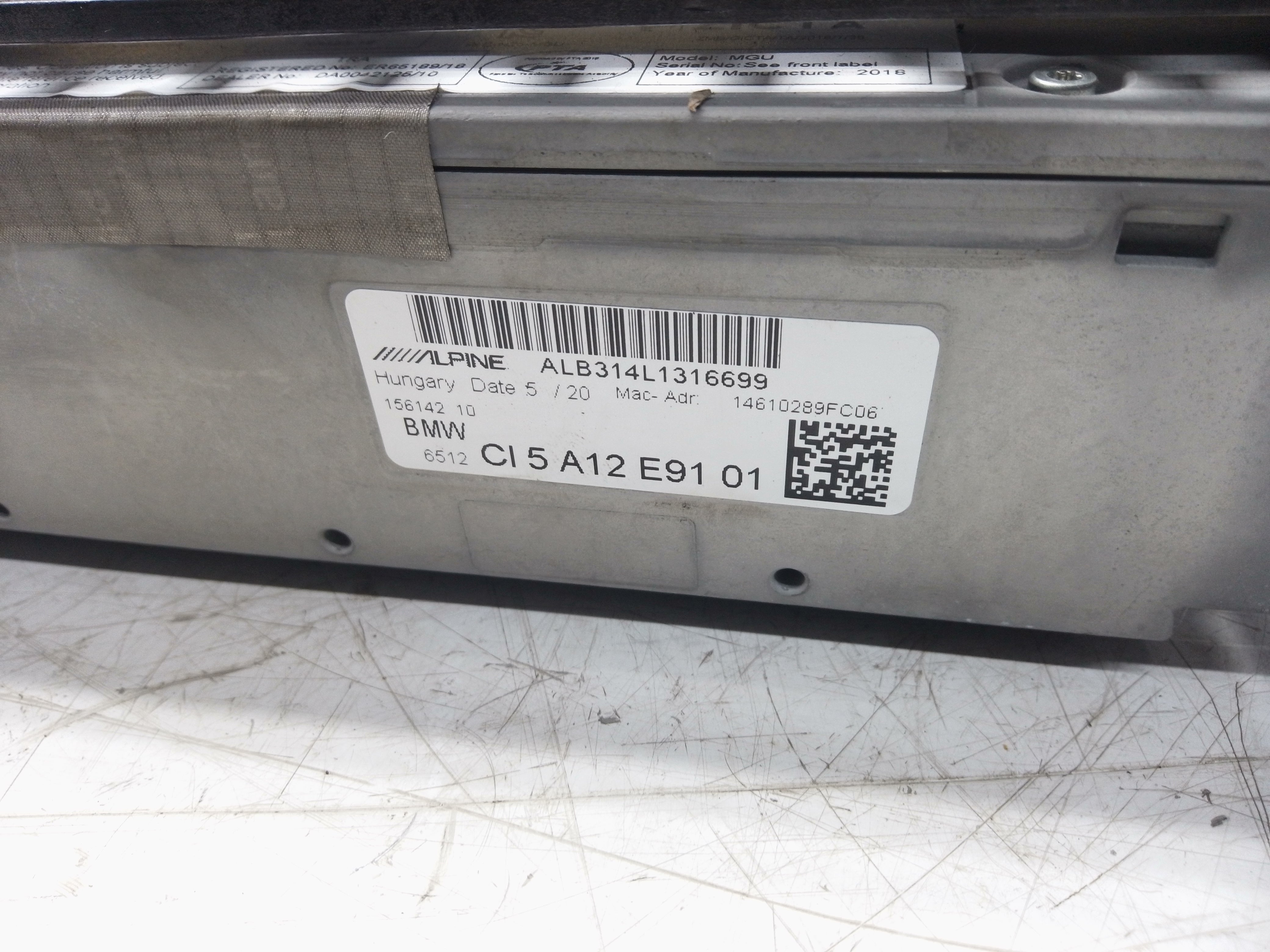 BMW 3 Series G20 G21 2020 Navi GPS DVD Reader Unit (CI5A12E9101)