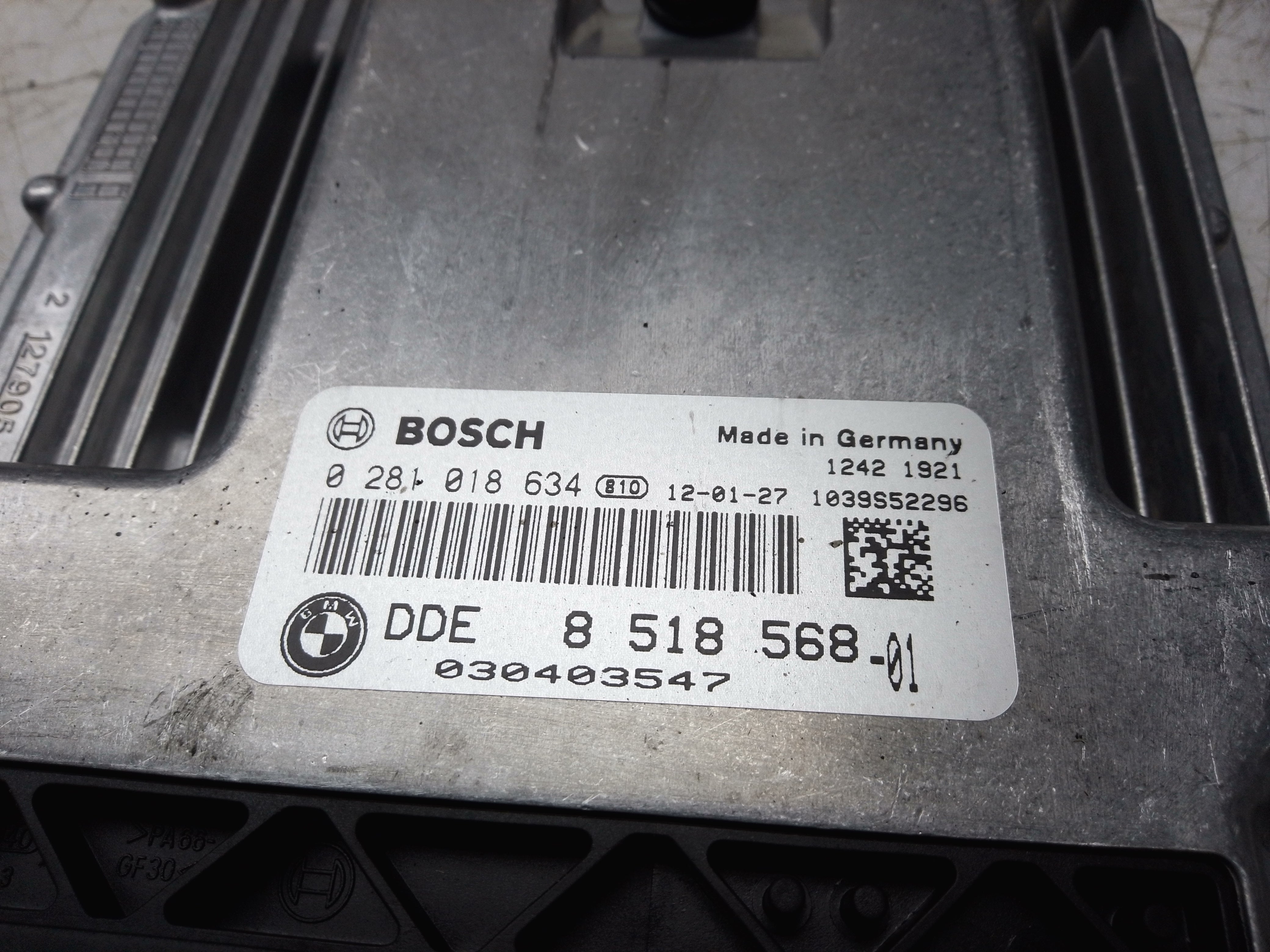BMW 3 Series F30 2012 Engine Control Module ECU 2.0 DIESEL (8518568)