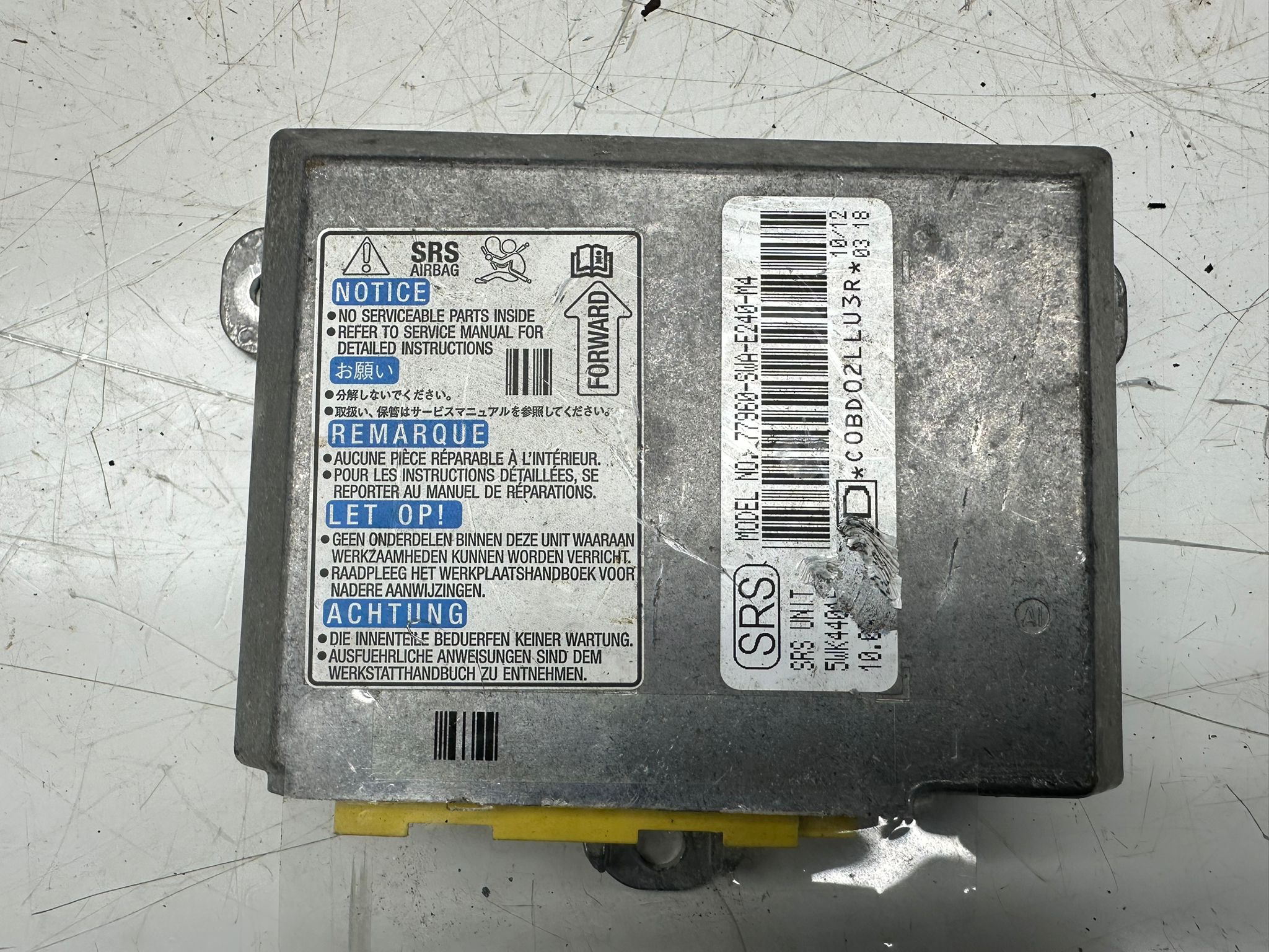 Honda CR-V 2007–2012 SRS Airbag Module Control ECU (77960-SWA-E240-M4)
