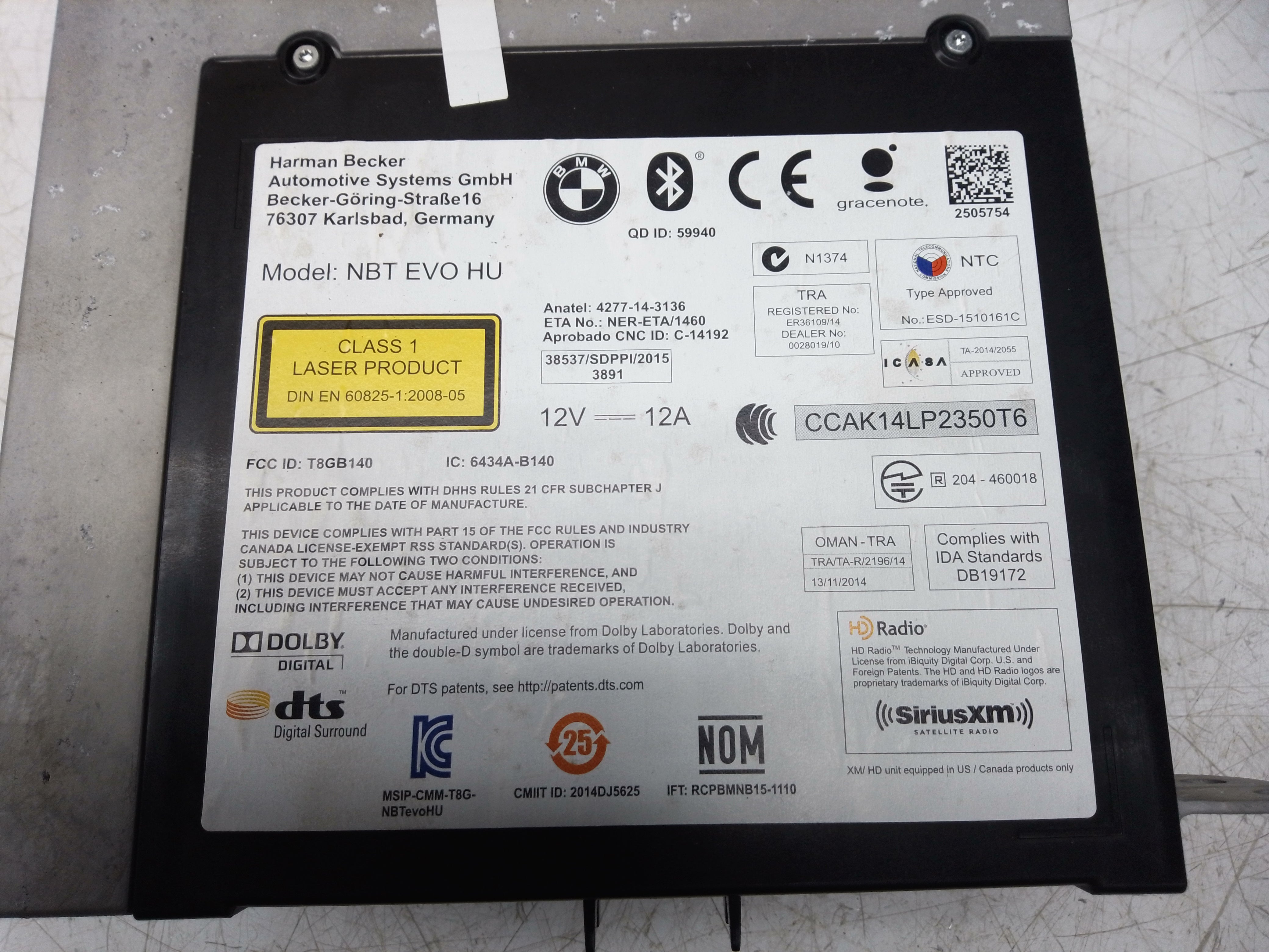 BMW 3 4 Series F30 F31 F32 F36 Complete NBT EVO HU System (8800147)