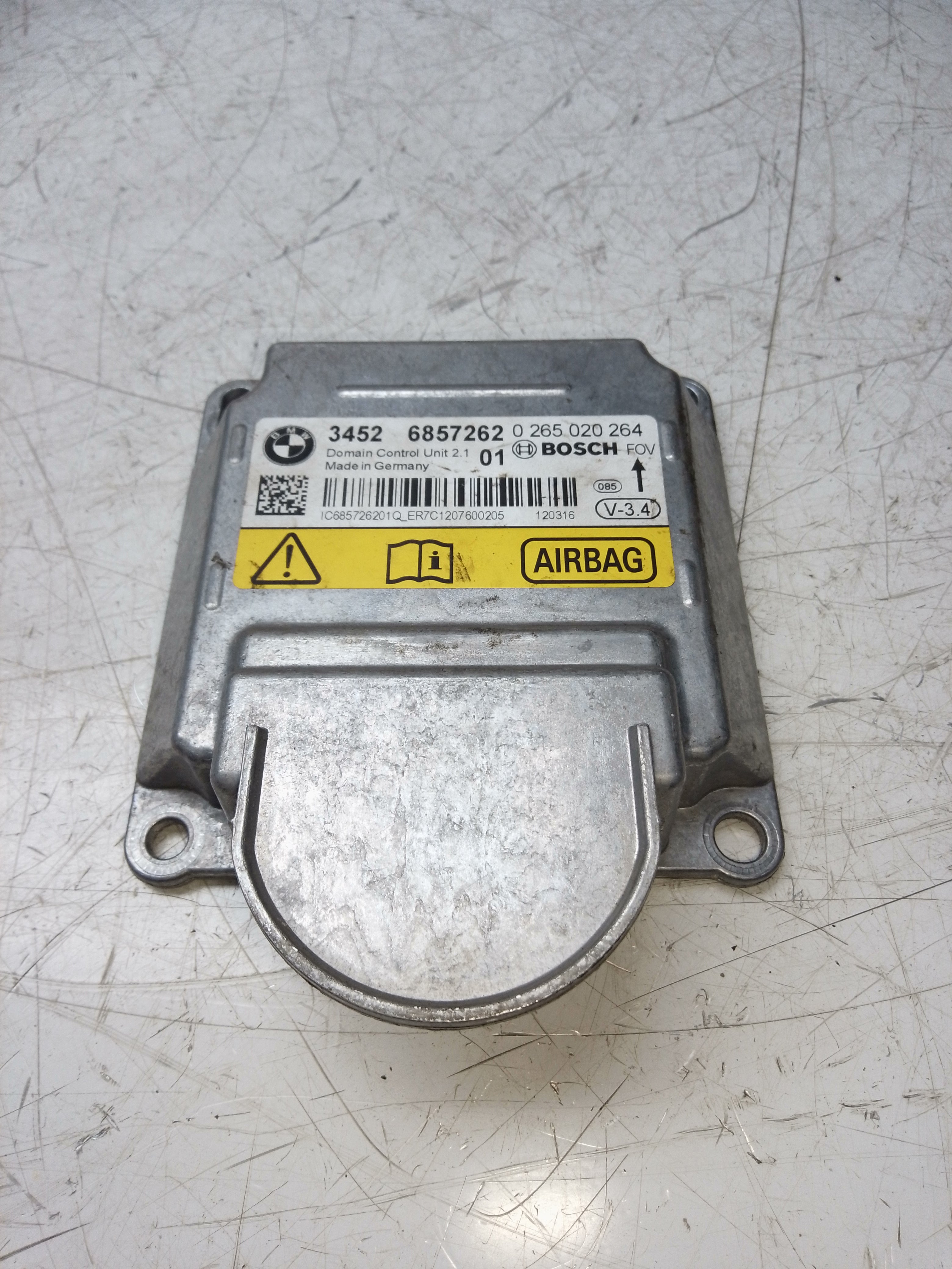 BMW 5 Series F10 F11 Airbag Crash ECU Module 6857262 – 2010–2017