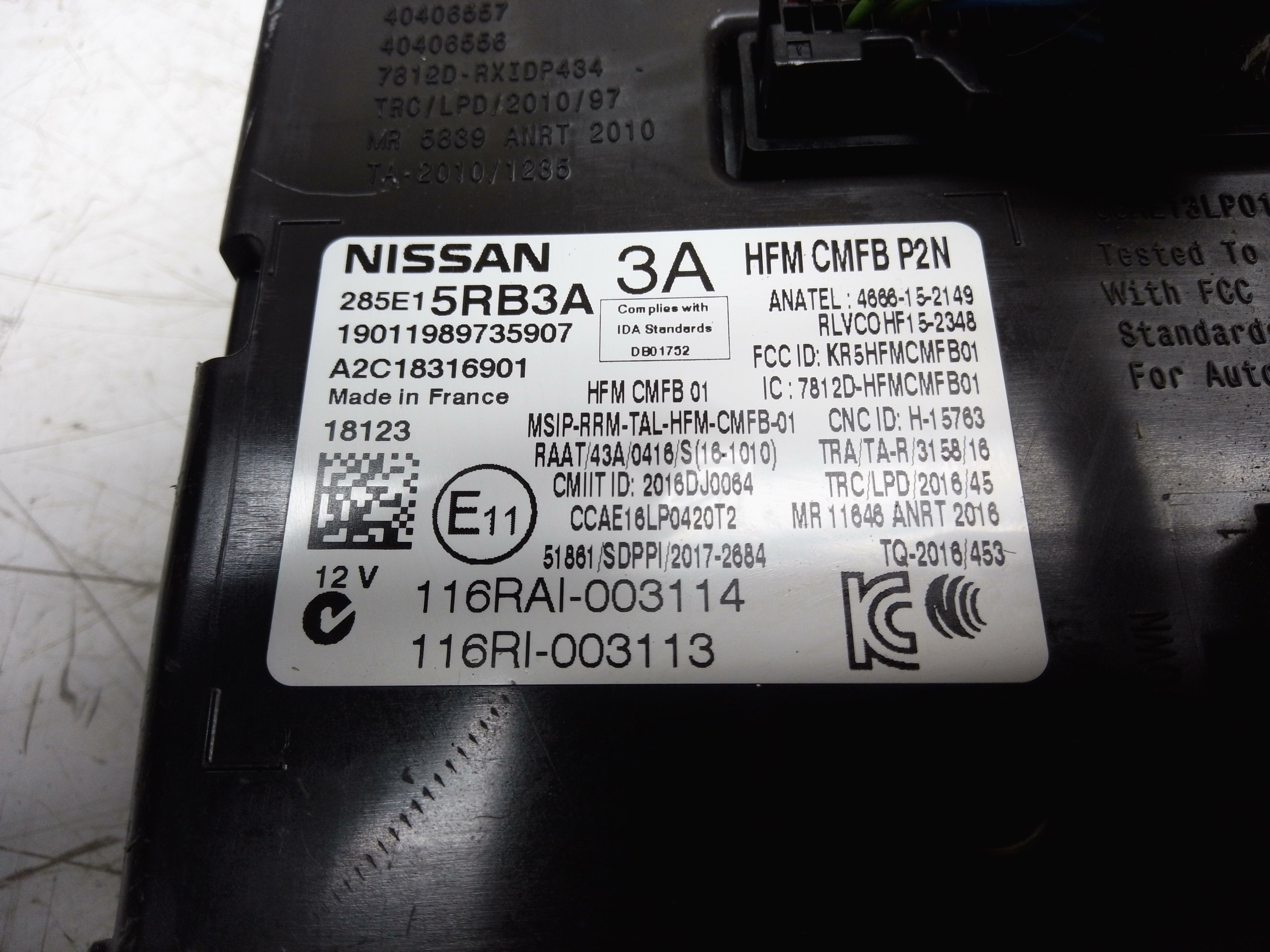 Nissan Micra 2017–2023 Keyless Entry Module ECU (285E15RB3A)