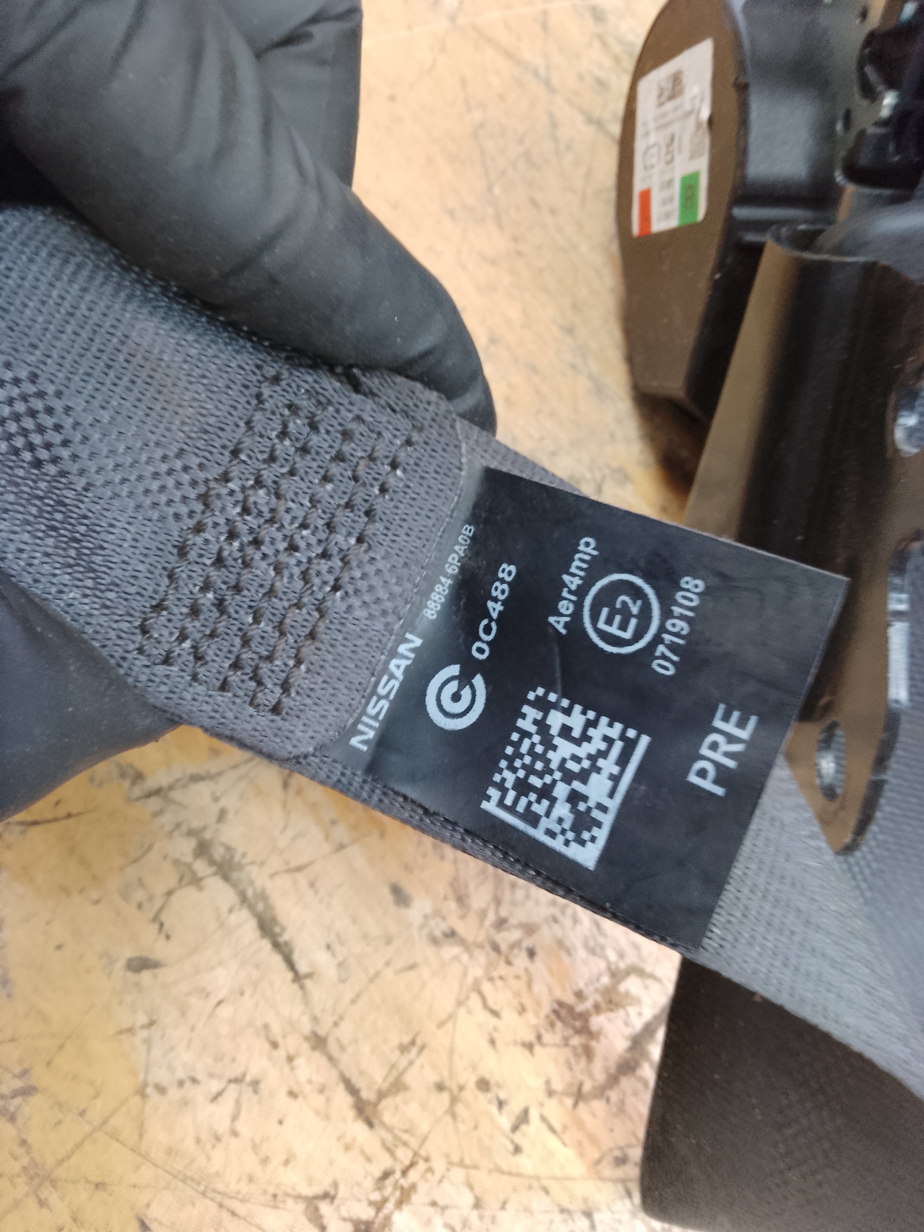 Nissan Juke 2023 F16 Rear Right Seatbelt (88884-6PA0B) (888846PA0B) (0719108)