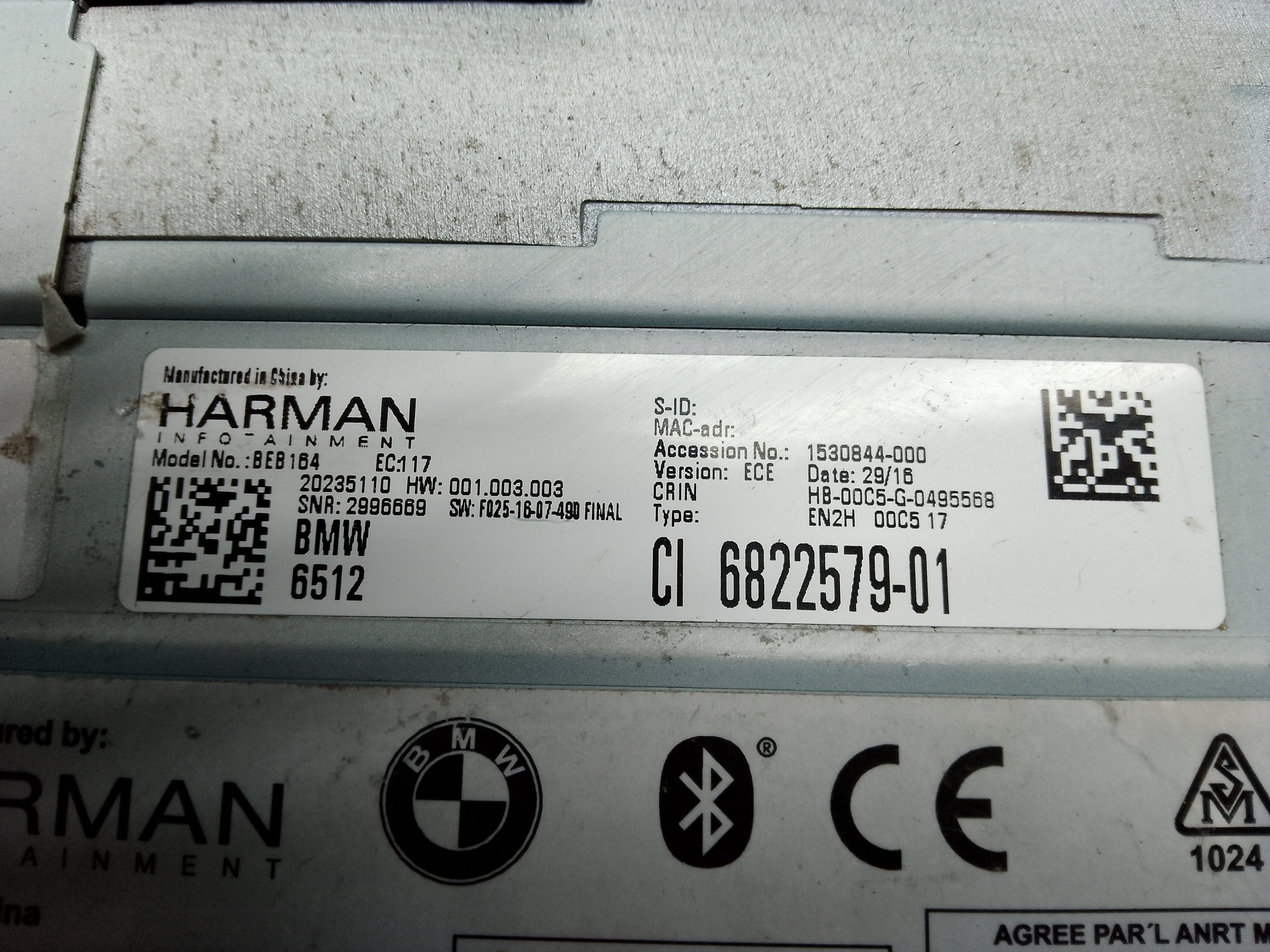 BMW X5 F15 & X3 F25 Radio Sat Nav Head Unit (6822579)