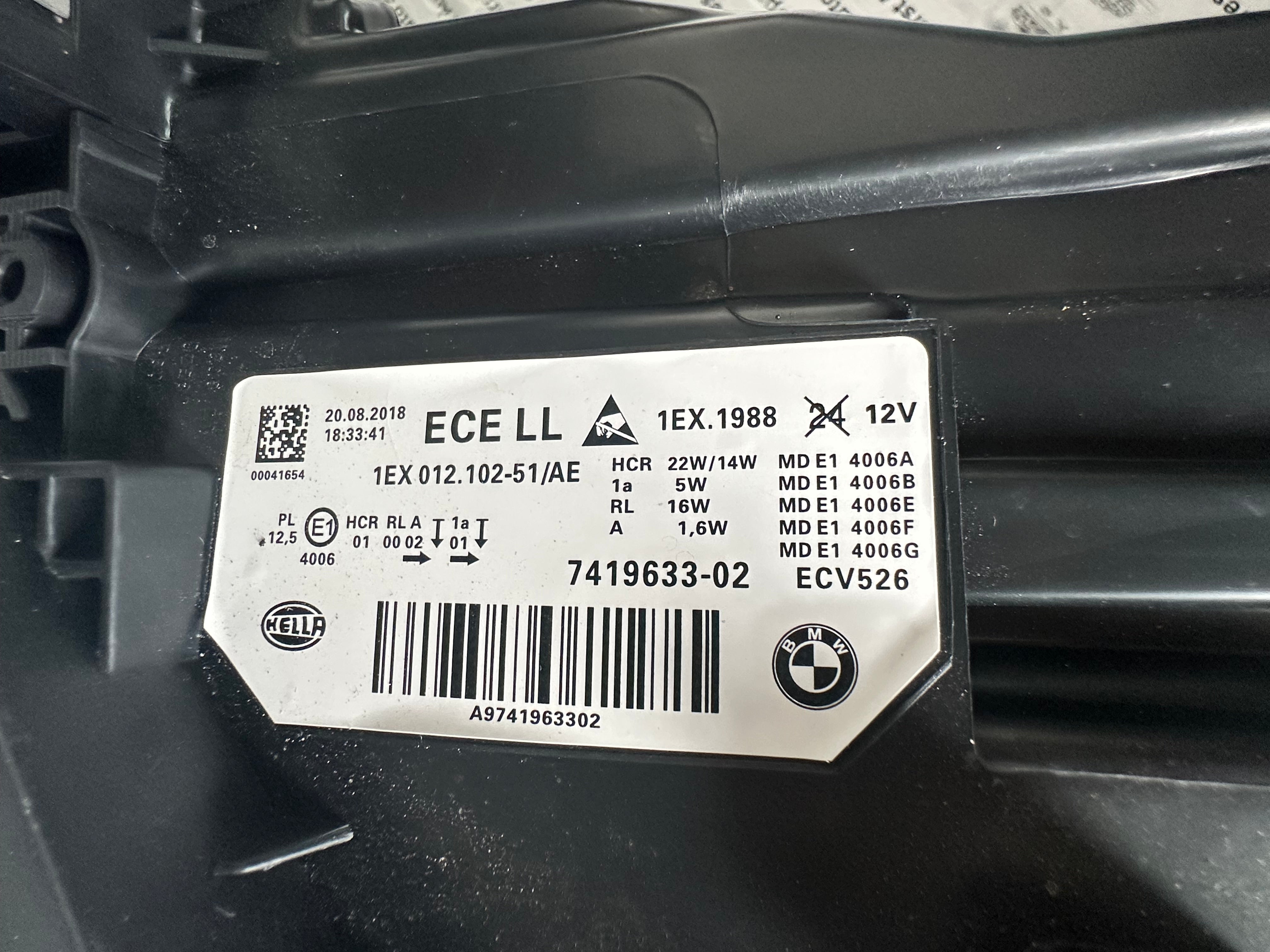 BMW 3 Series F30 F31 Left Headlight (7419633-02)