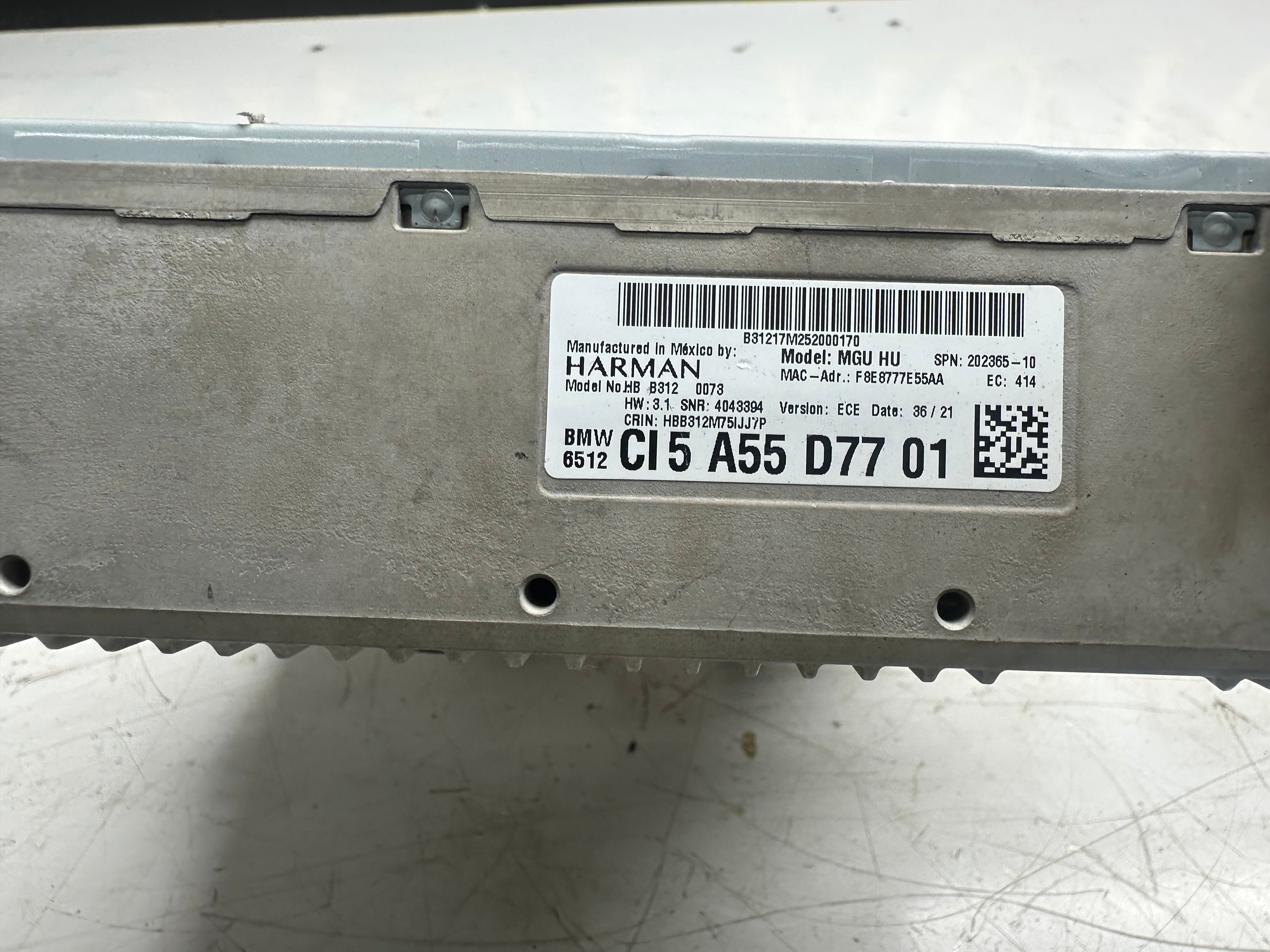 BMW 5 G30 G31 2021 Radio CD GPS Player Head Unit (5A55D77)