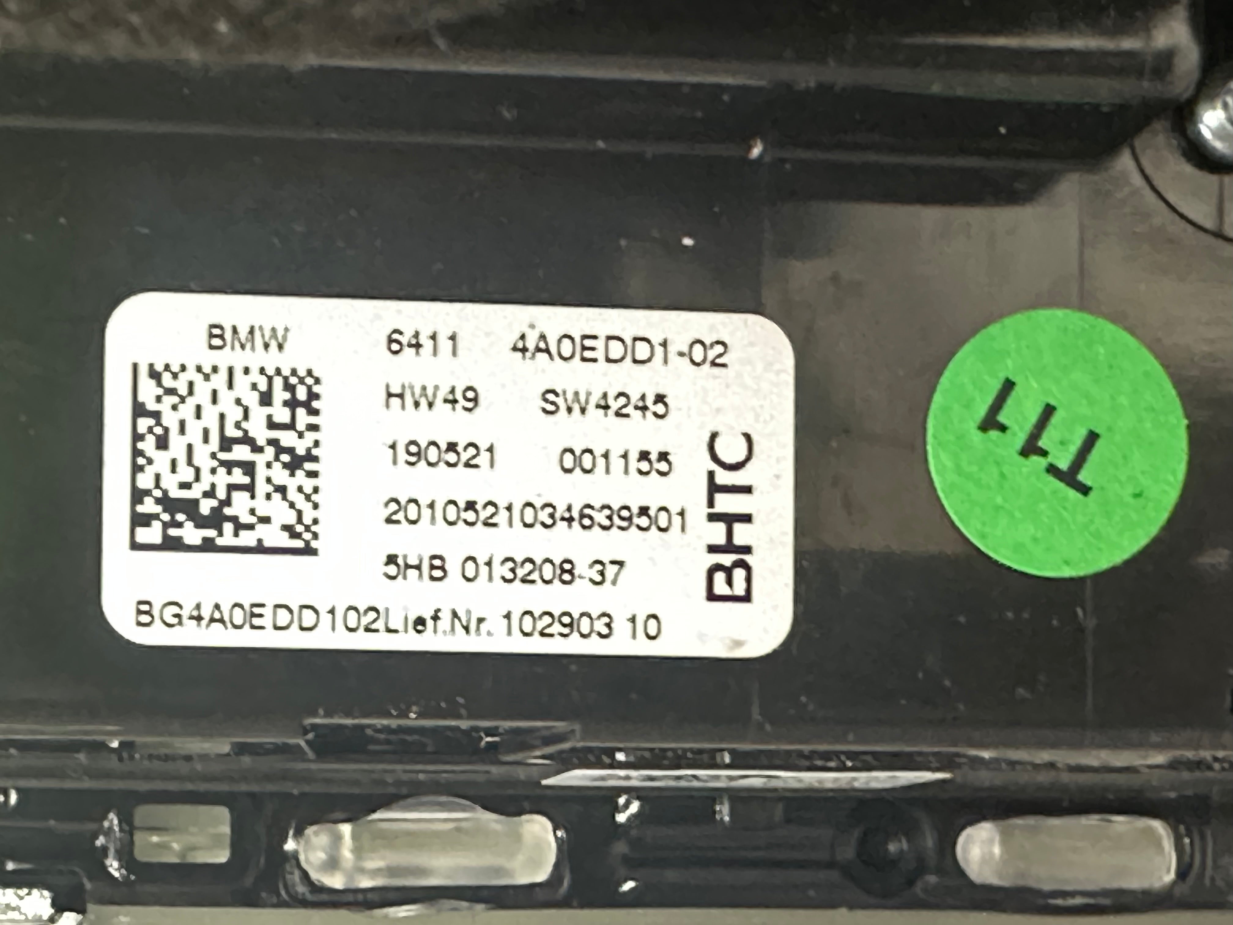 BMW 3 Series G21 Climate Control with Left Air Vent Grille (6848620, 4A0EDD1-02)